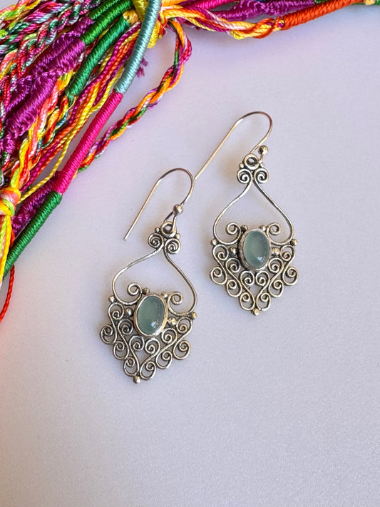 925 silver chalcedony earrings R25