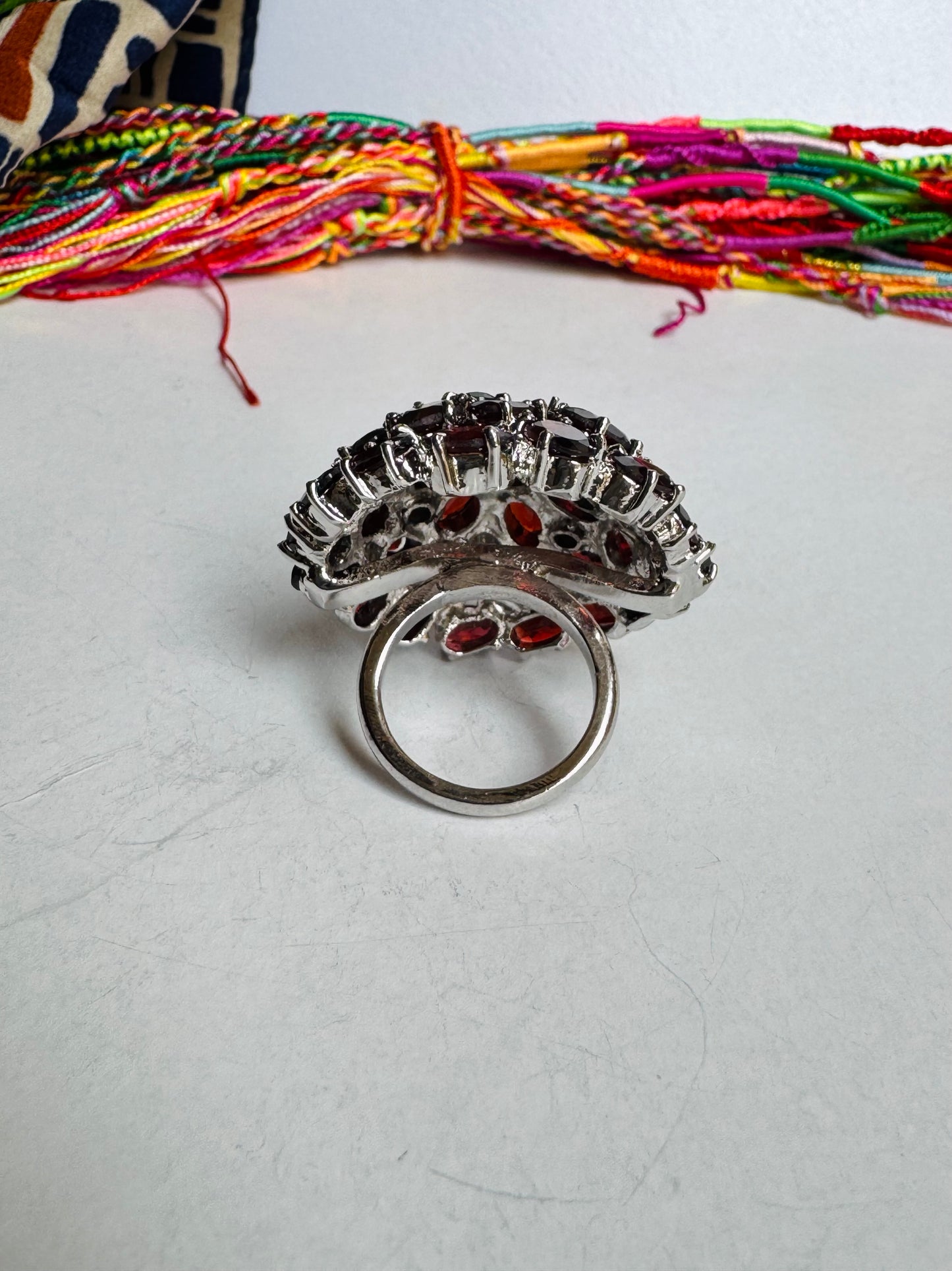 Anello argento 925 granato misura 18 - 10GR