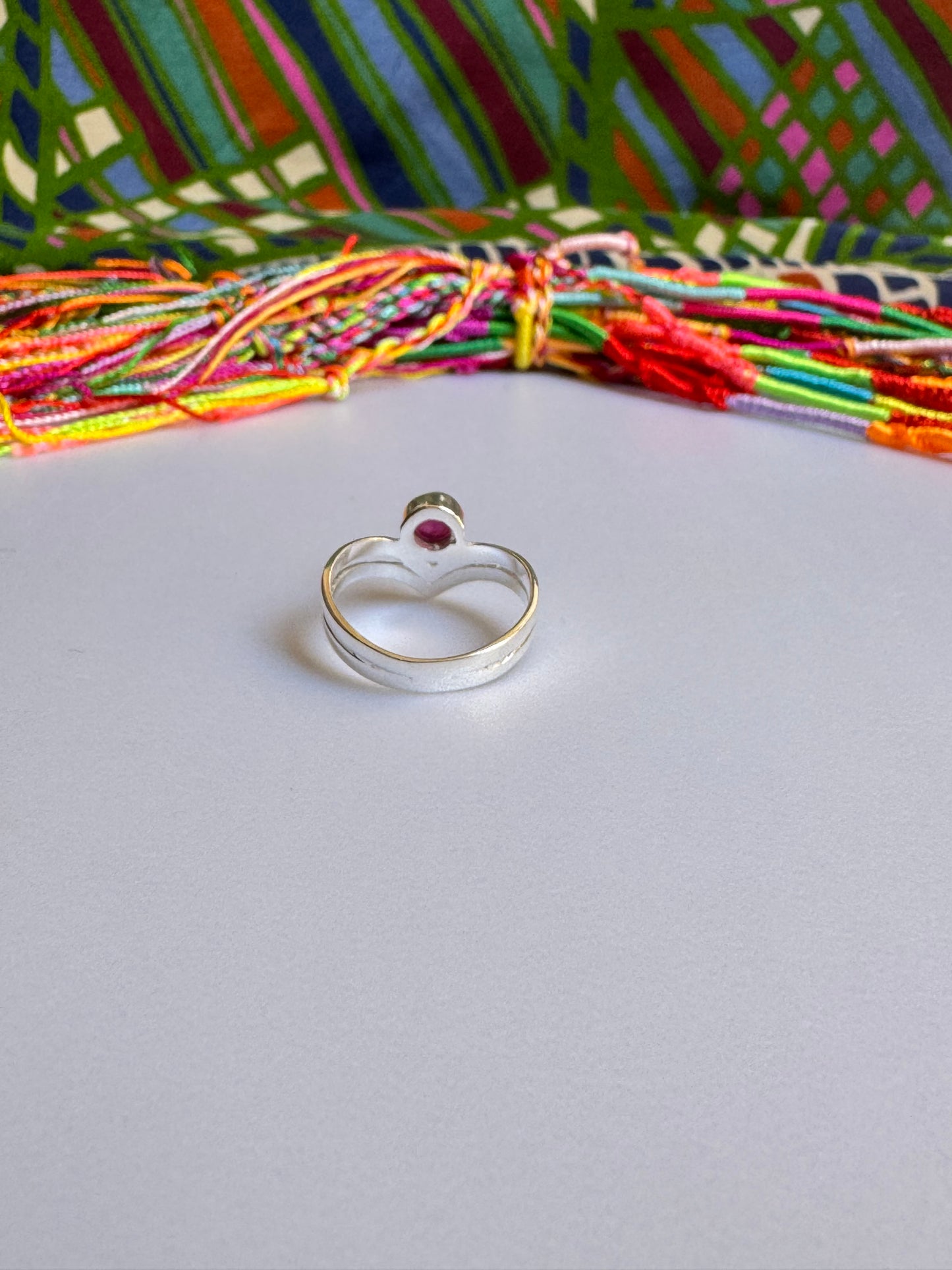 925 silver ring with corundum, size 15 - X58