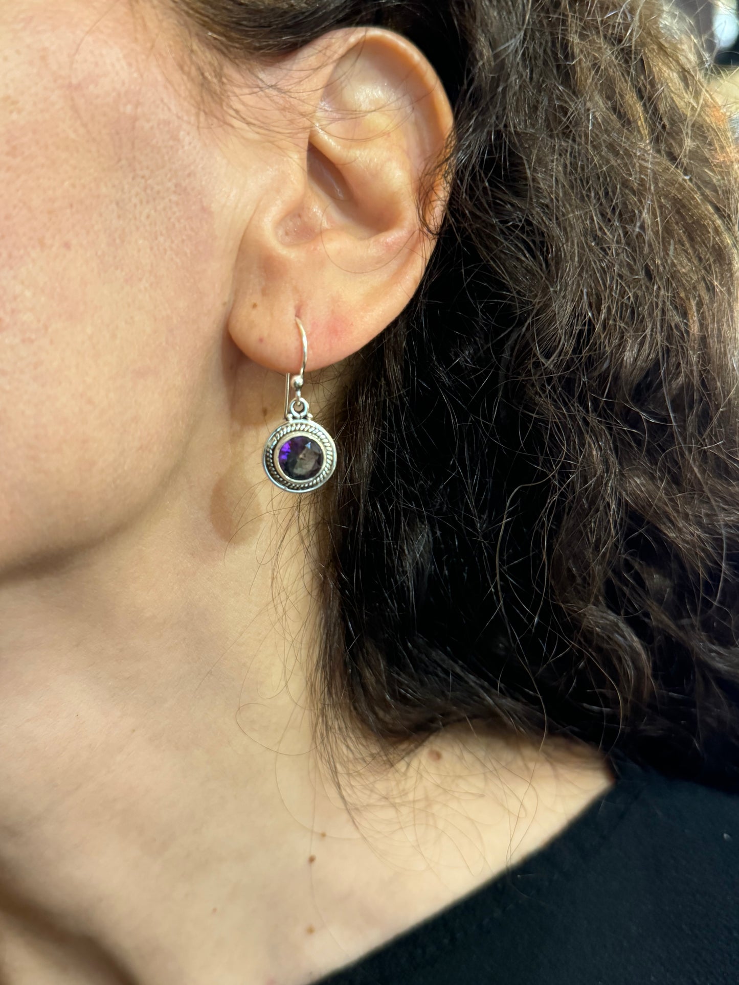 925 mystic stone silver earrings