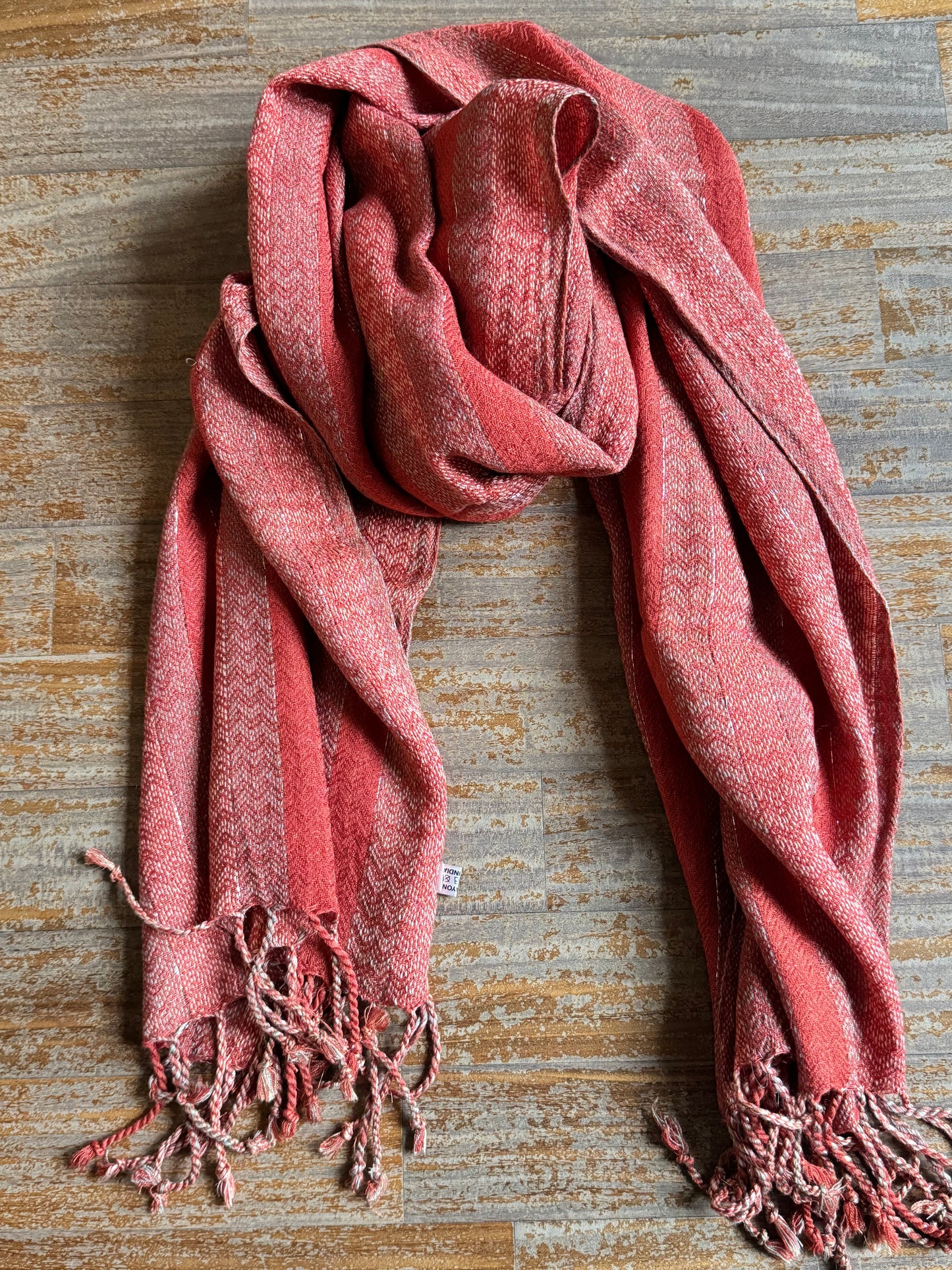 Pashmina scarf stole India earth and light blue