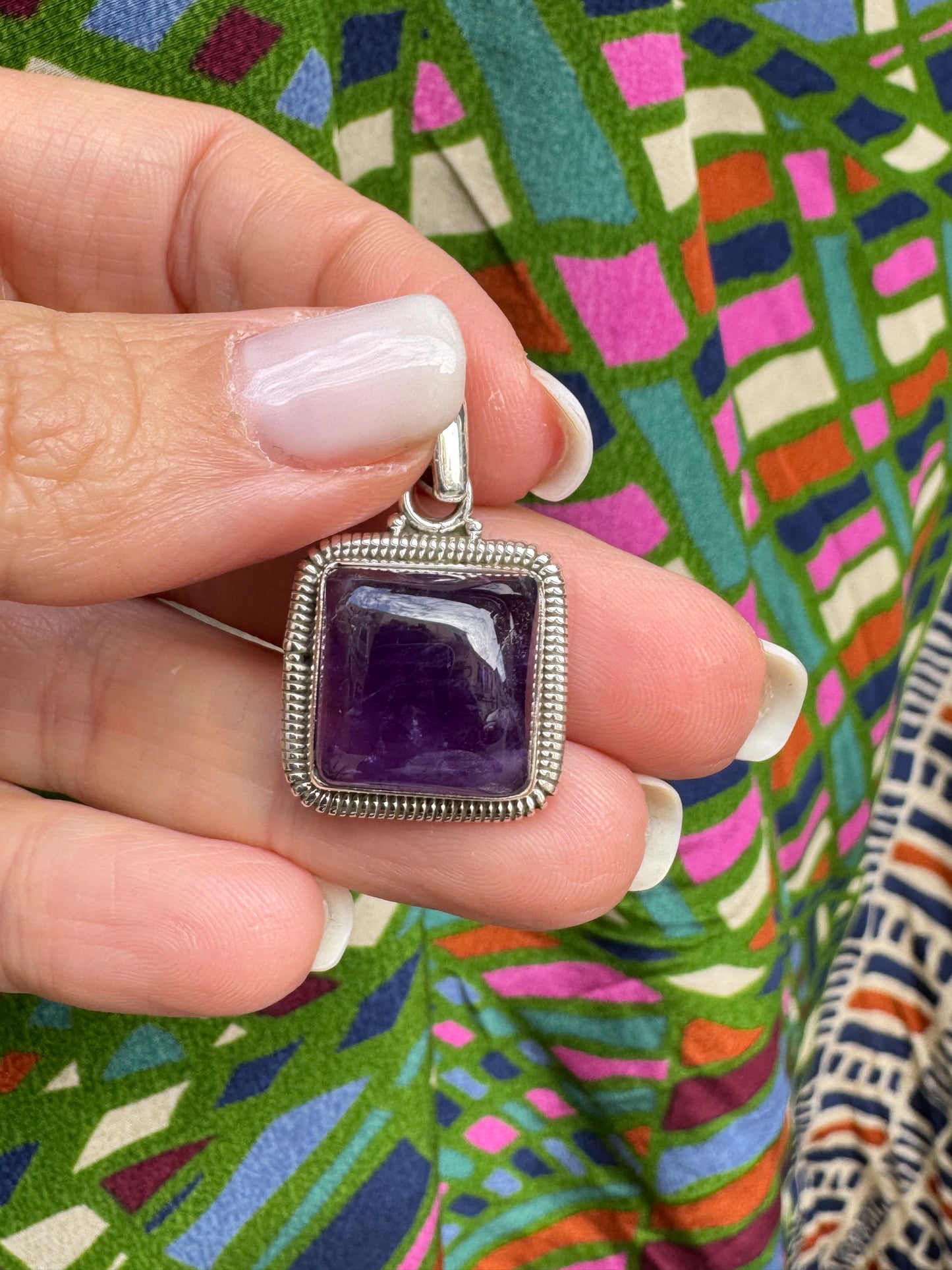 925 silver pendant amethyst C40