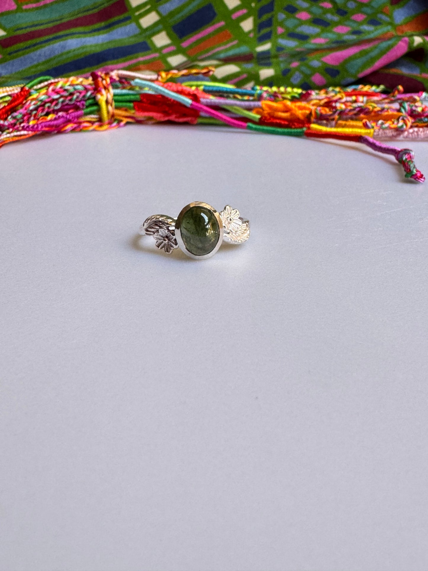 925 Silber Turmalin Ring Größe 19 - TA21