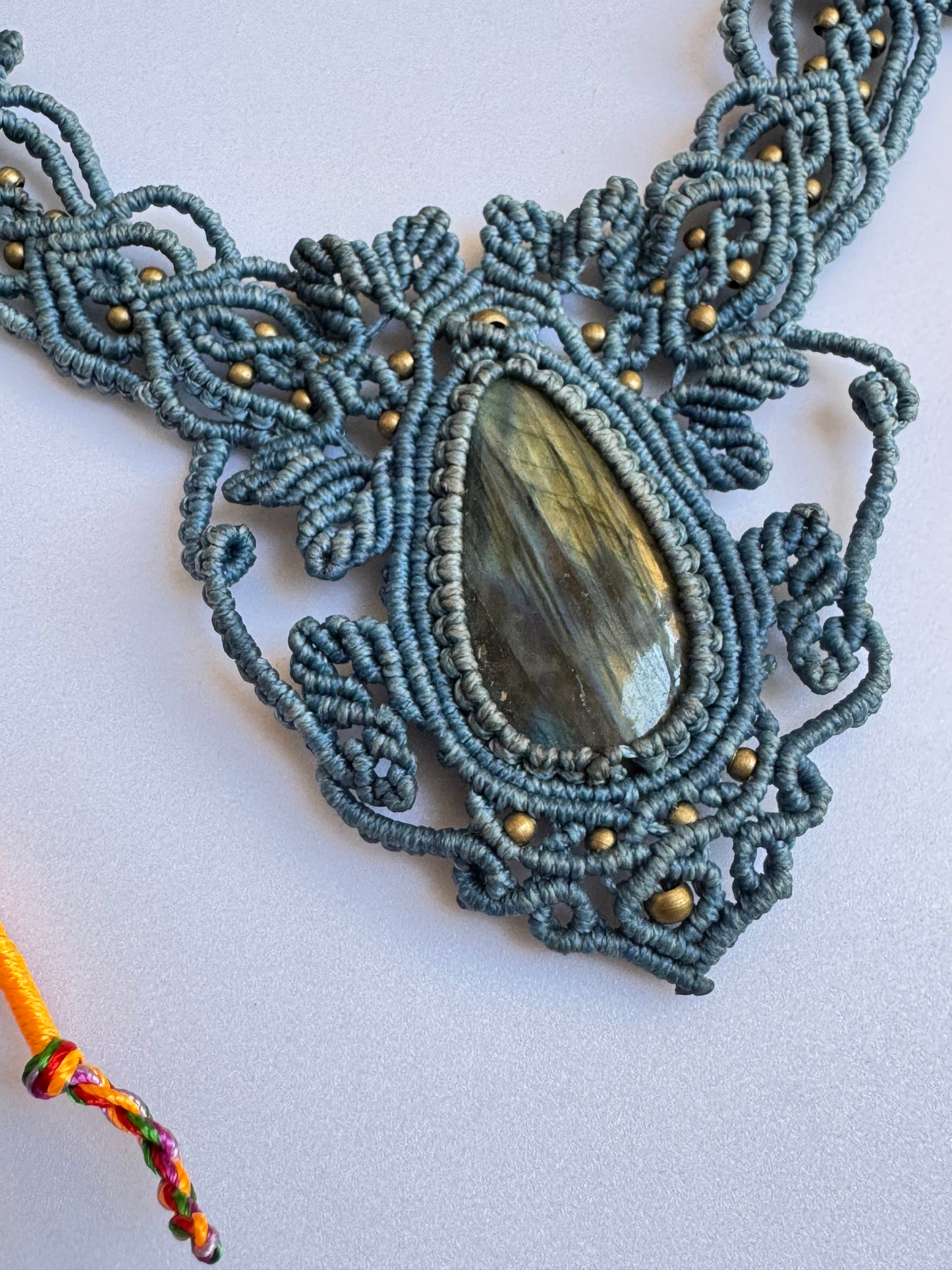 Collana macramè labradorite A