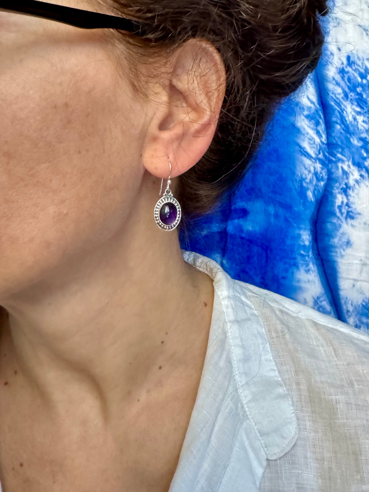 Orecchini argento 925 ametista A26