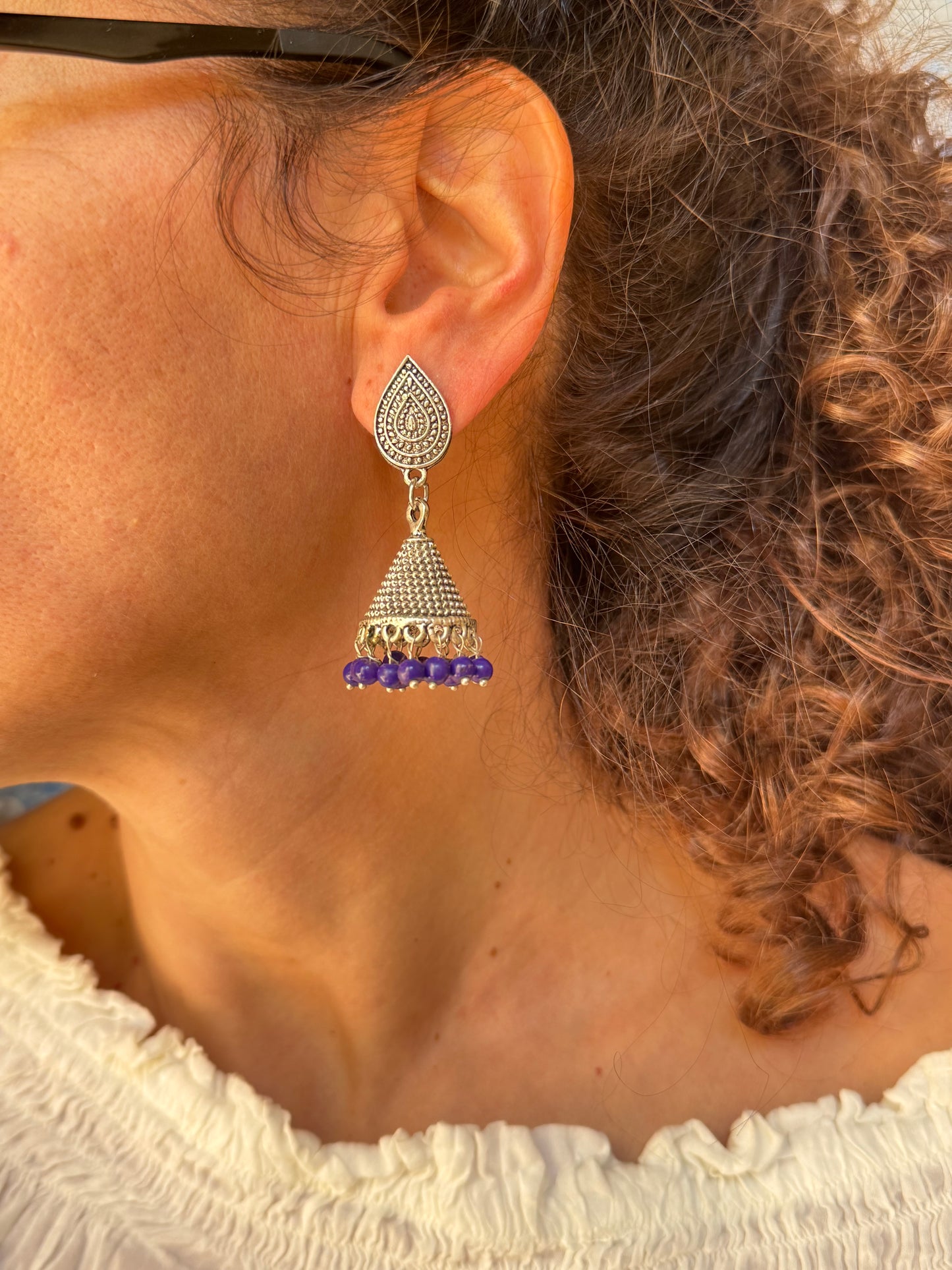 Orecchini campanella India blu