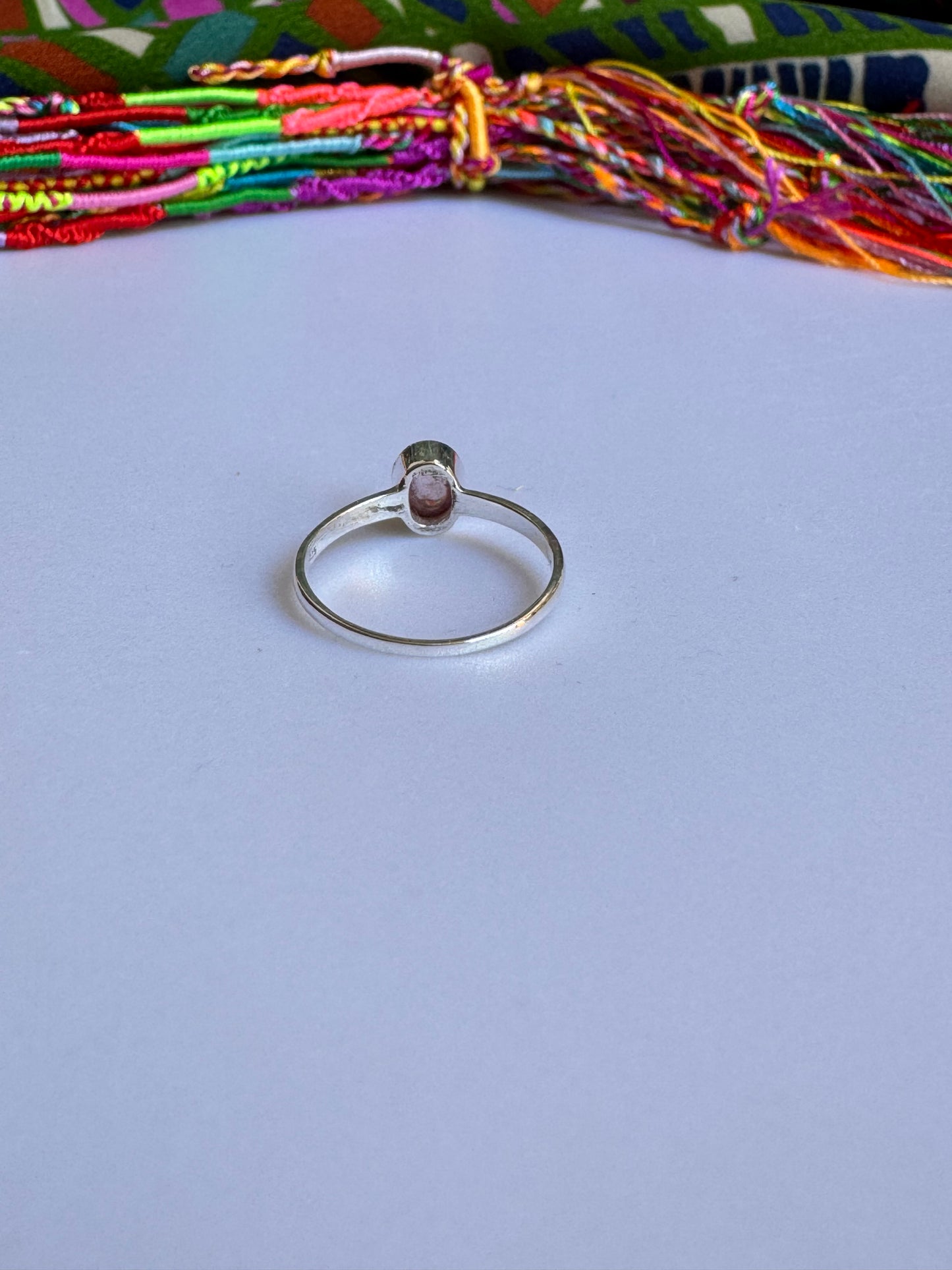 925er Silber Turmalin Ring Größe - TA3