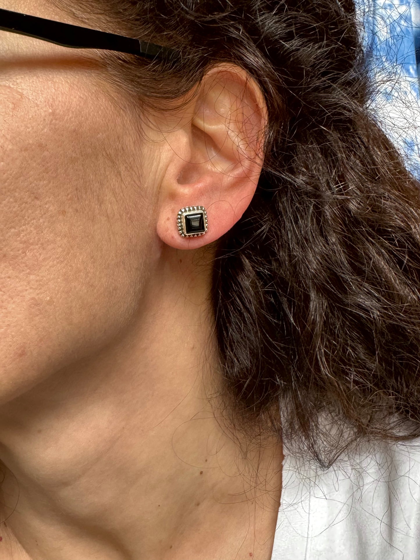 Black onyx 925 silver earrings