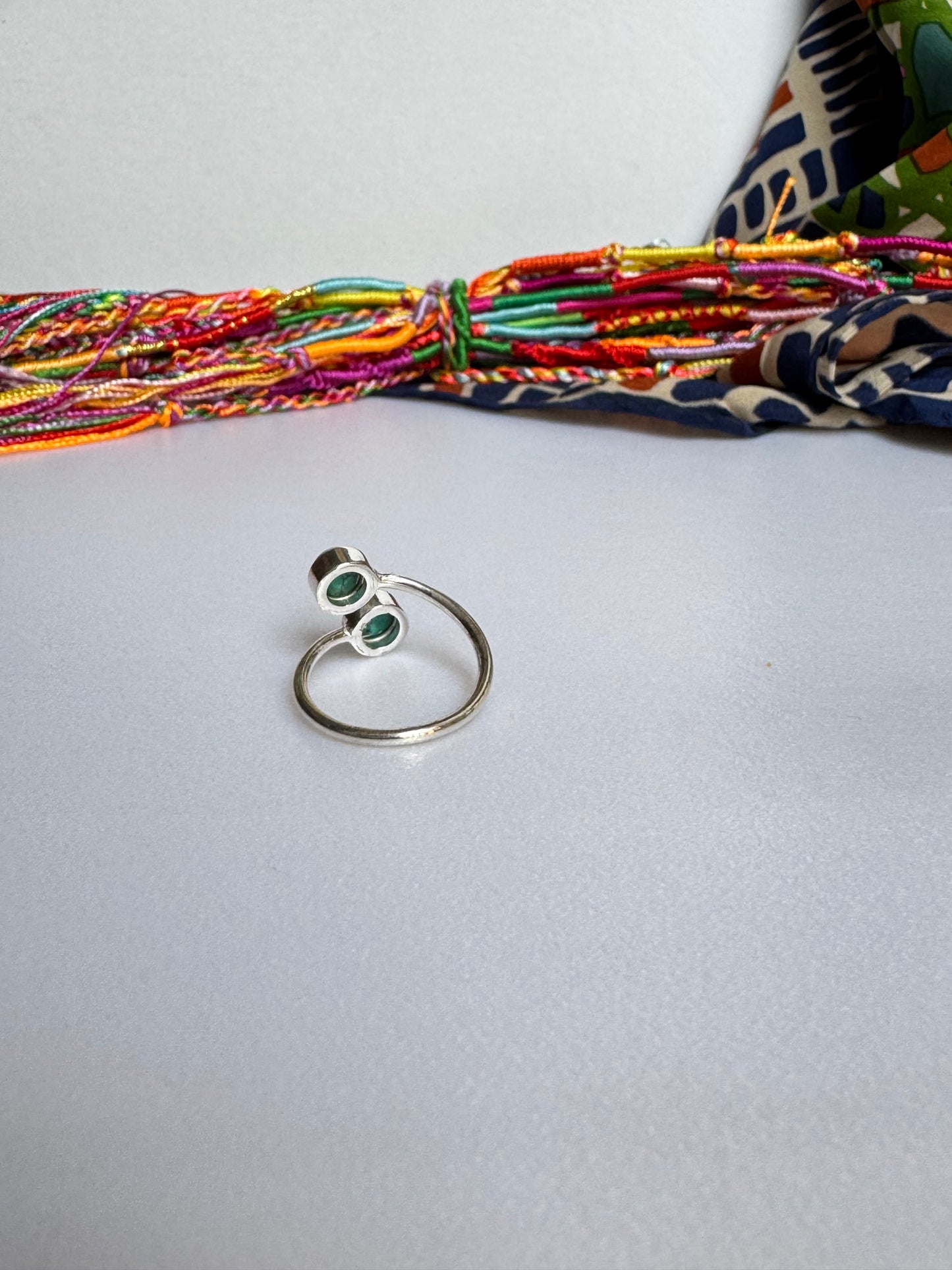 Anello argento925 turquenite turchese regolabile da misura 15 - HO5