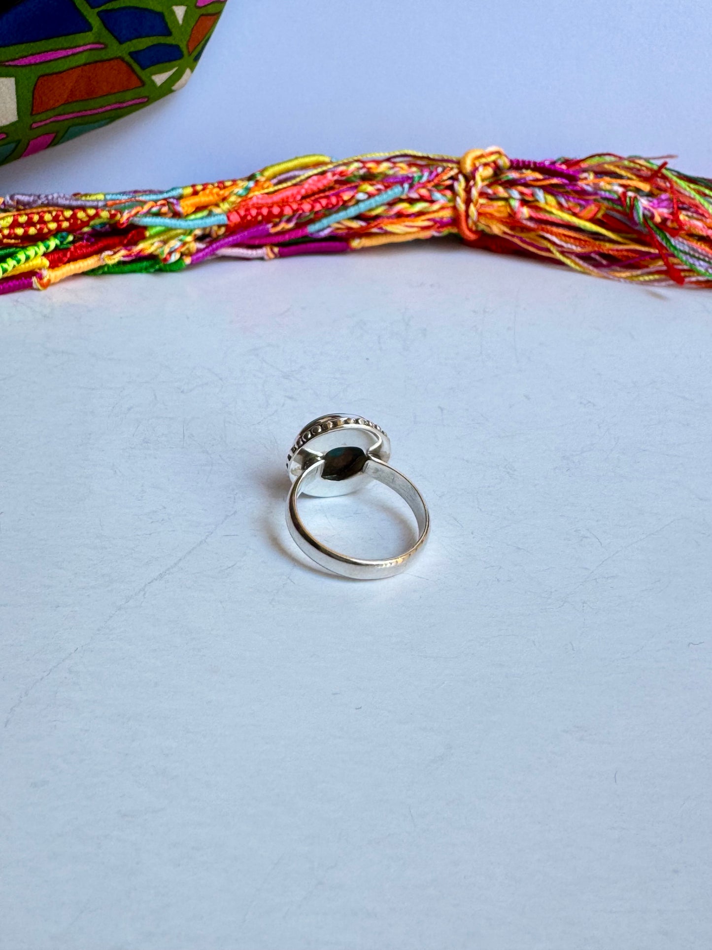 Anello argento 925 copper turquoise turchese misura 18 - 2LO