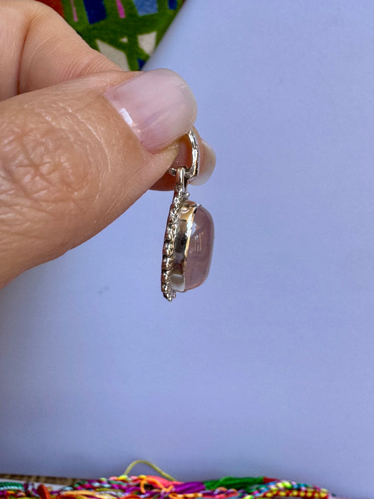 Ciondolo argento 925 quarzo rosa 5AQ