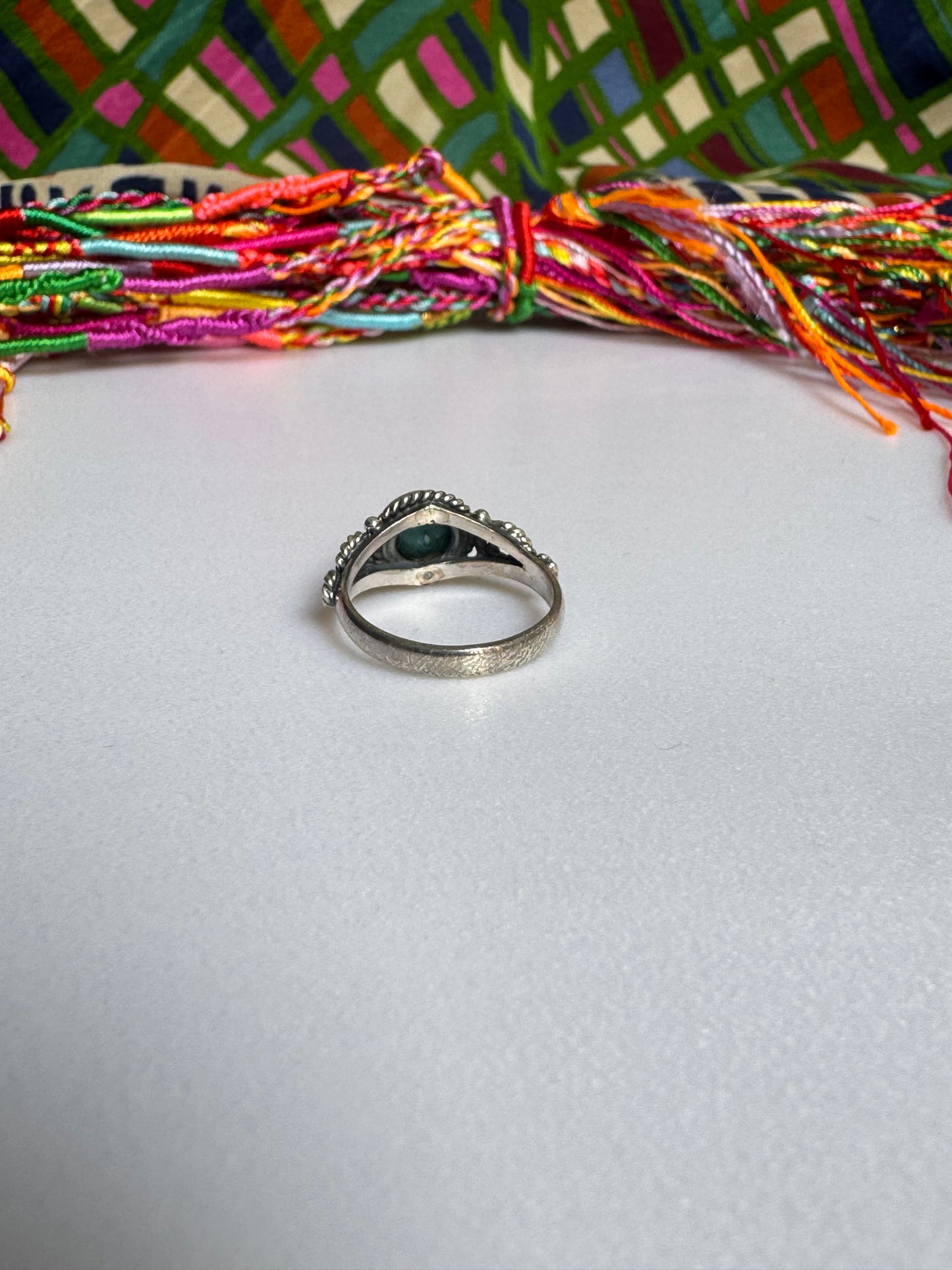 925 silver ring with emerald root, size 14 - 5RS