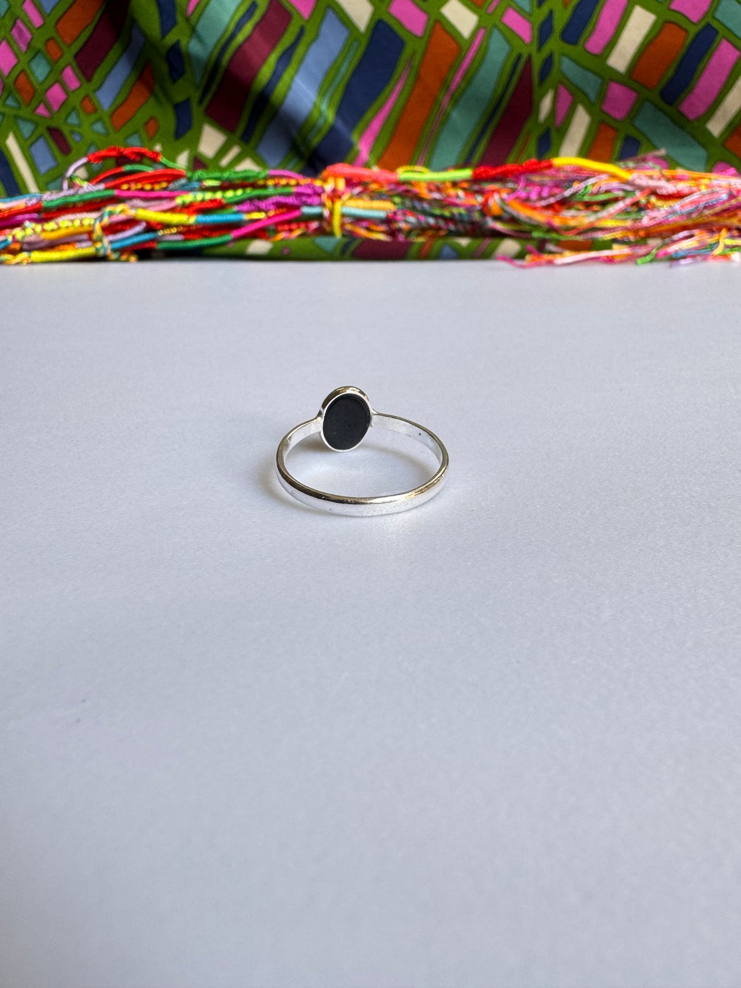 Black Onyx Silver Ring Size 14 - F60