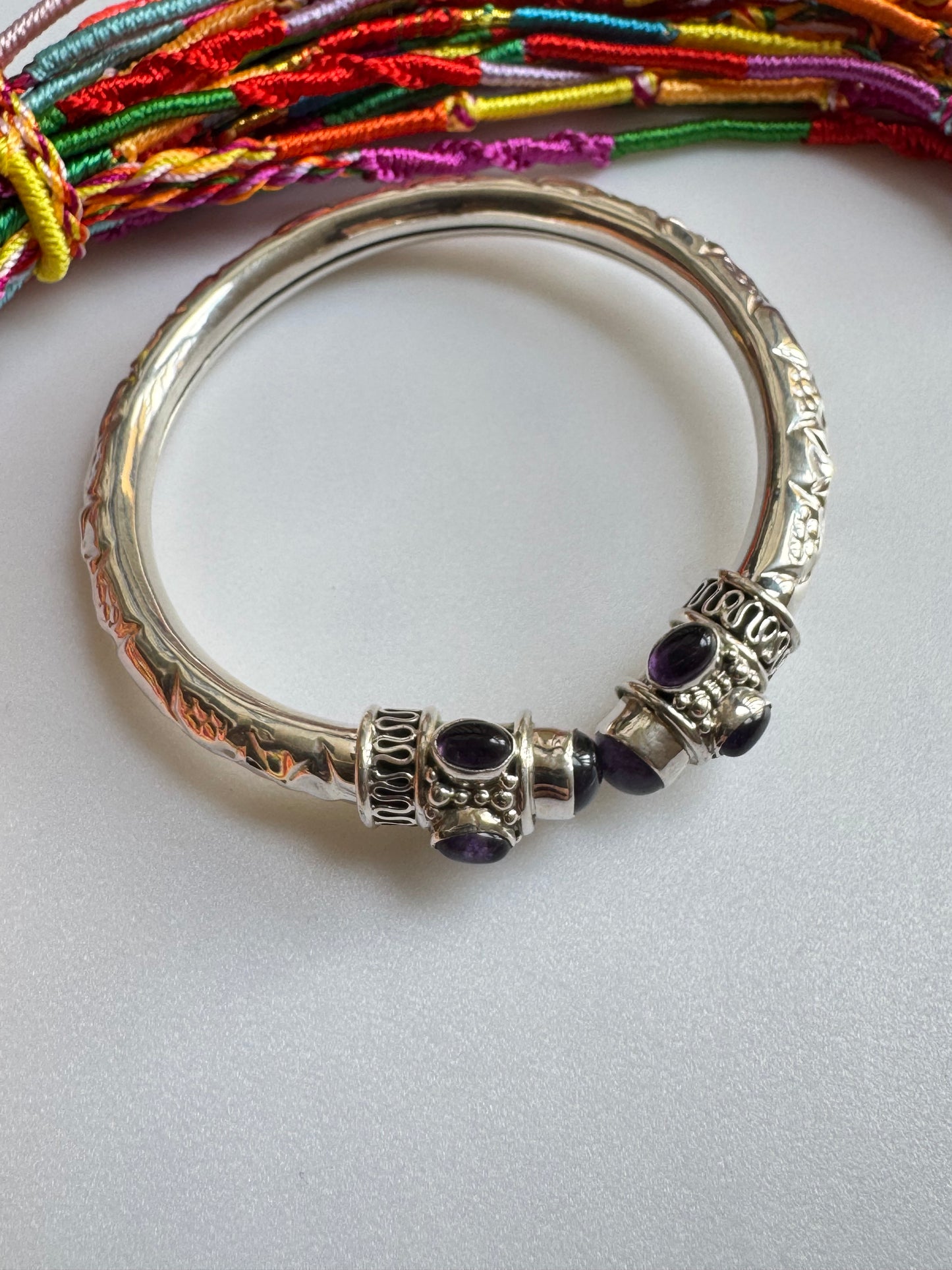 Starres Armband 925 Silber Amethyst B39