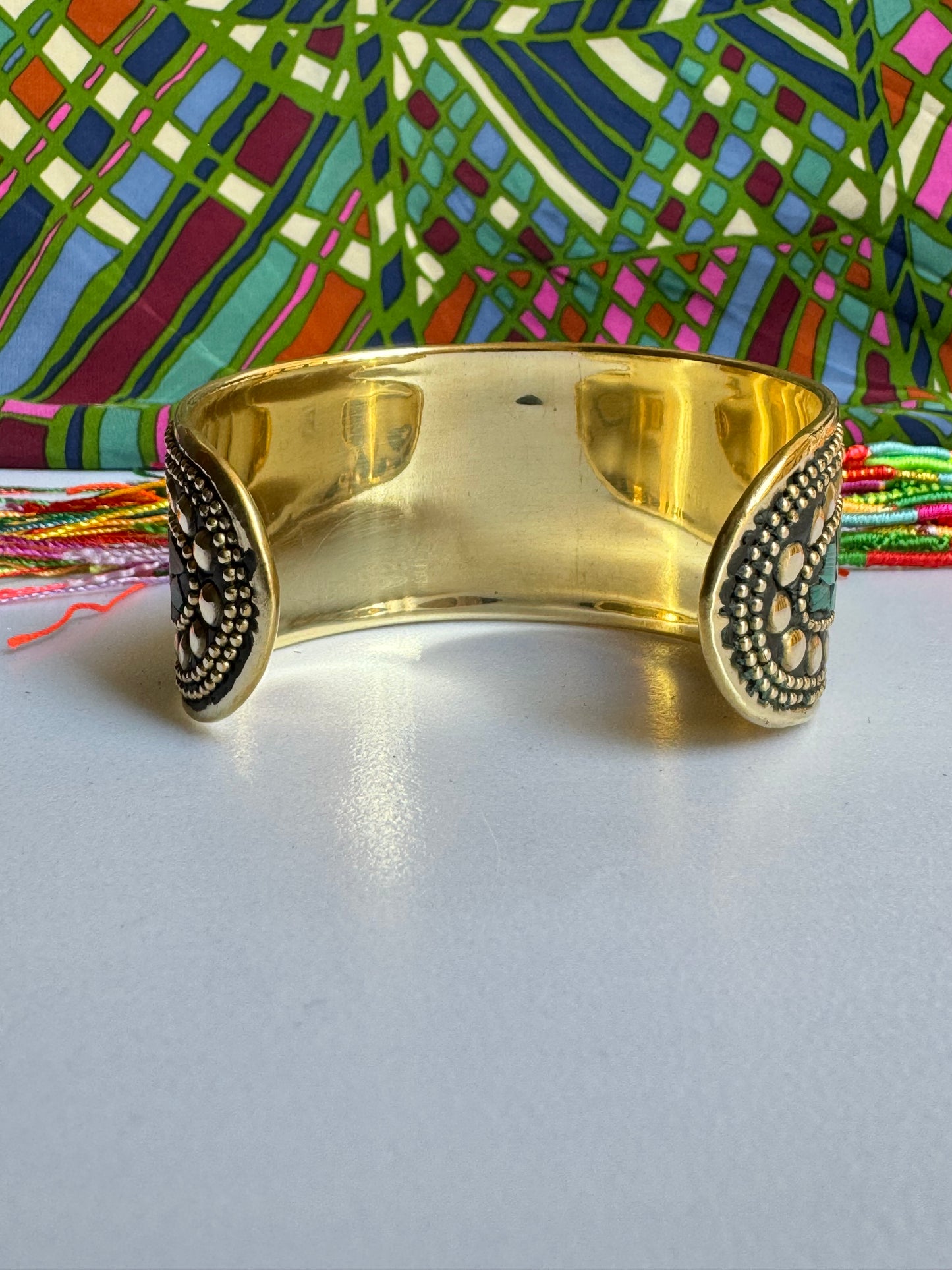 Nepalese green mosaic bracelet