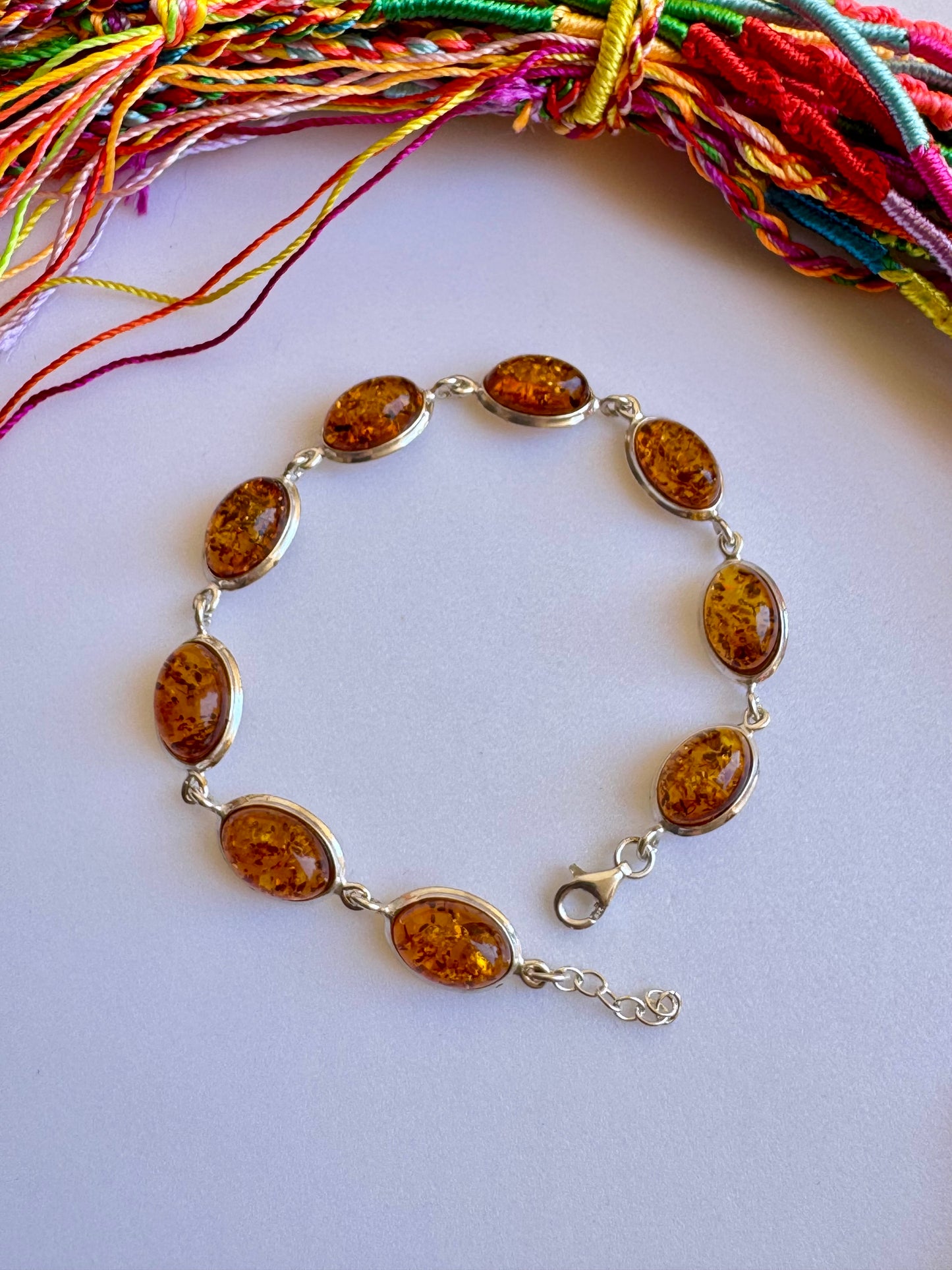 925 Bernstein 3AB Silber Armband