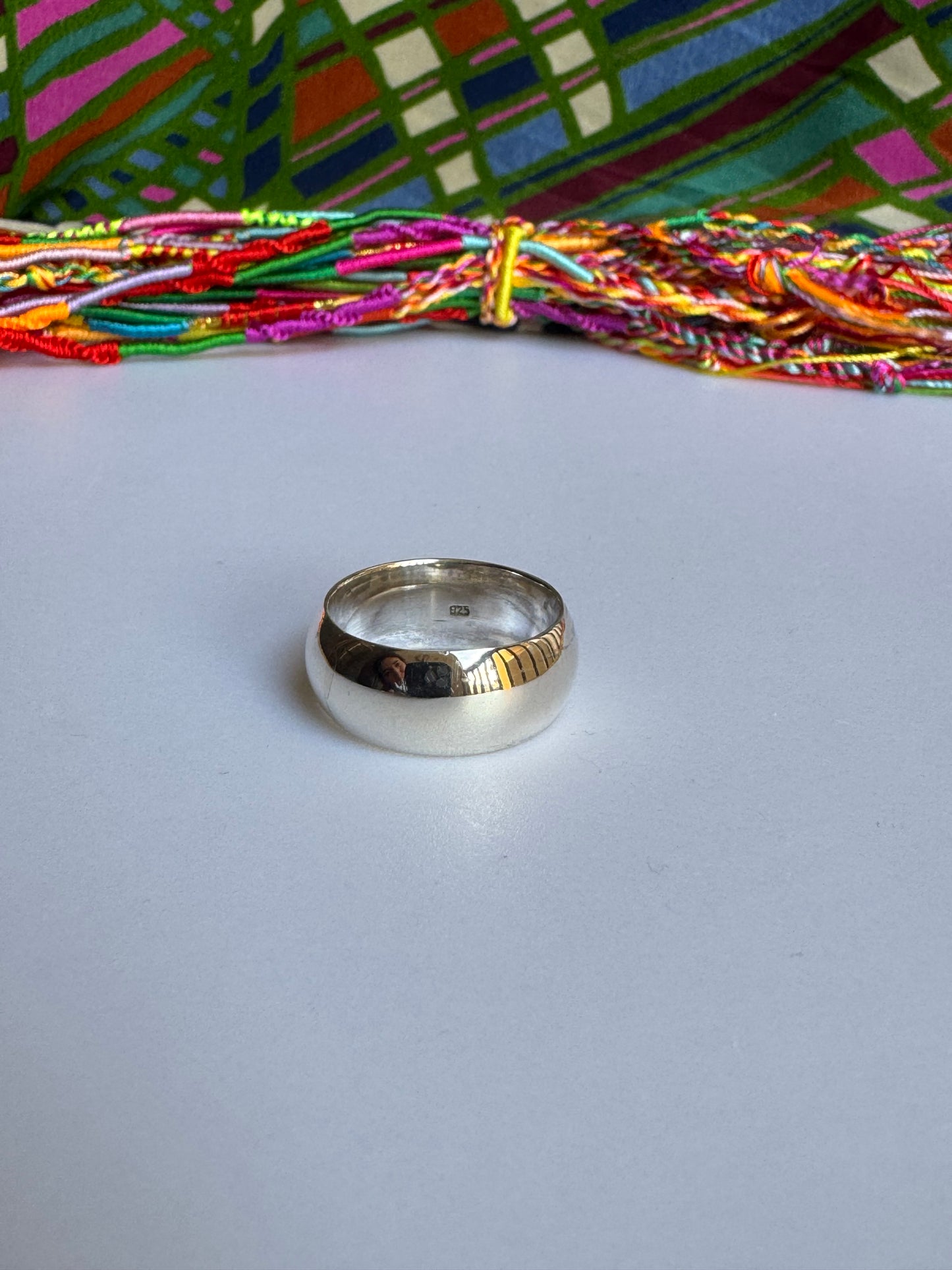 925 silver ring curved band size 24/25- Z61