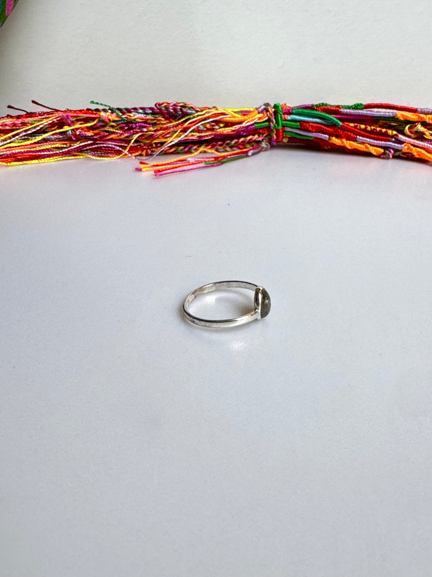 Anello argento 925 labradorite misura 21 - 36SZ DIFETTATO