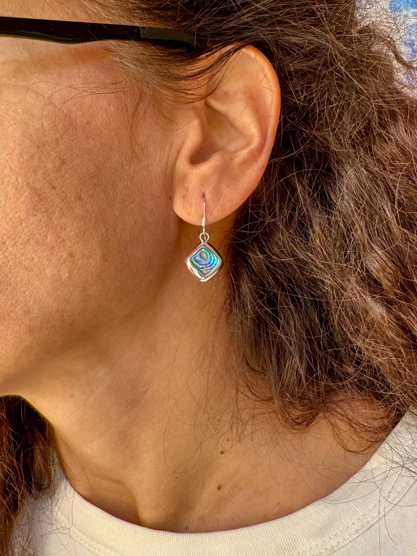 925 silver mother-of-pearl earrings D9