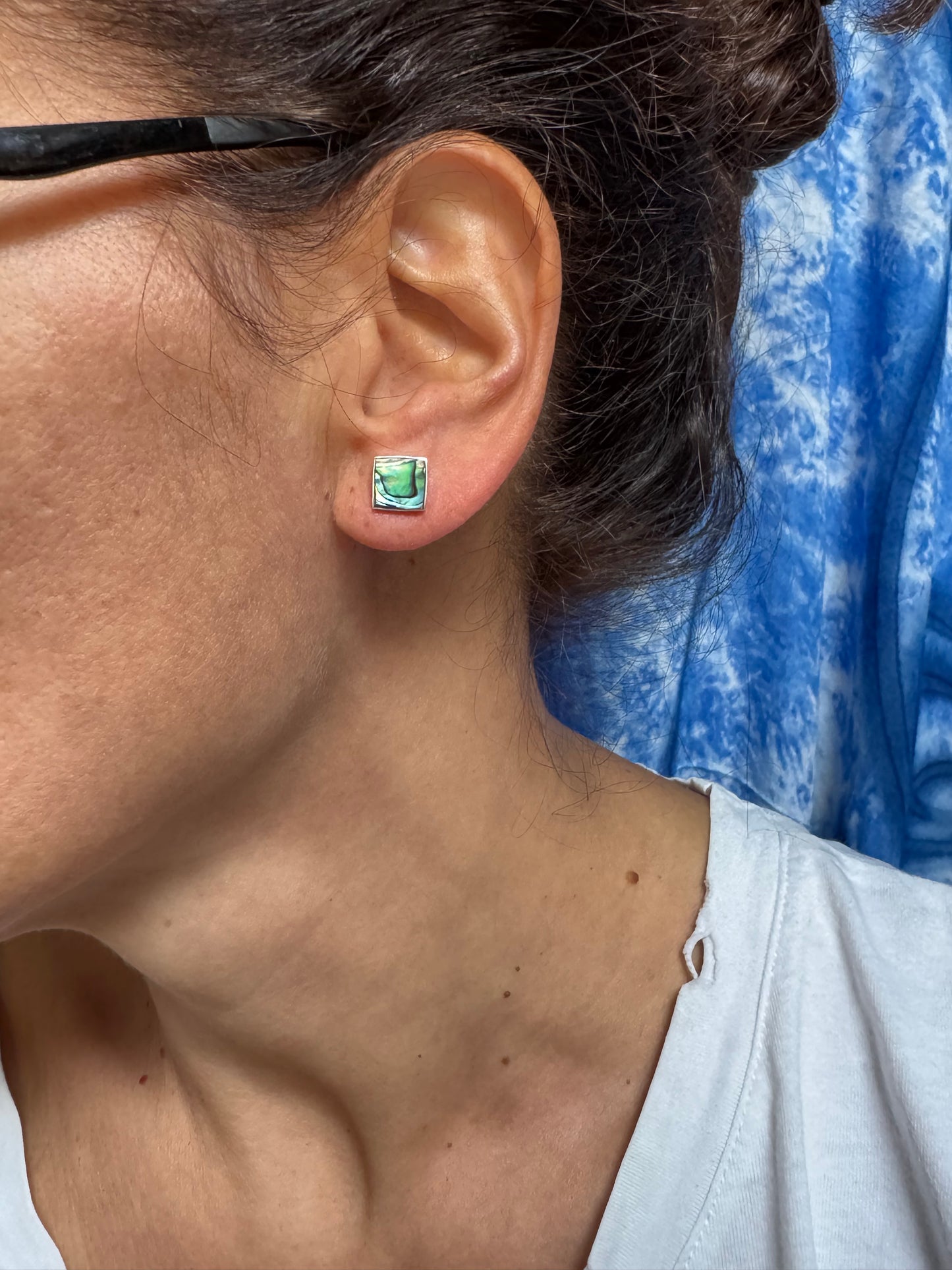 Orecchini lobo argento 925 madreperla