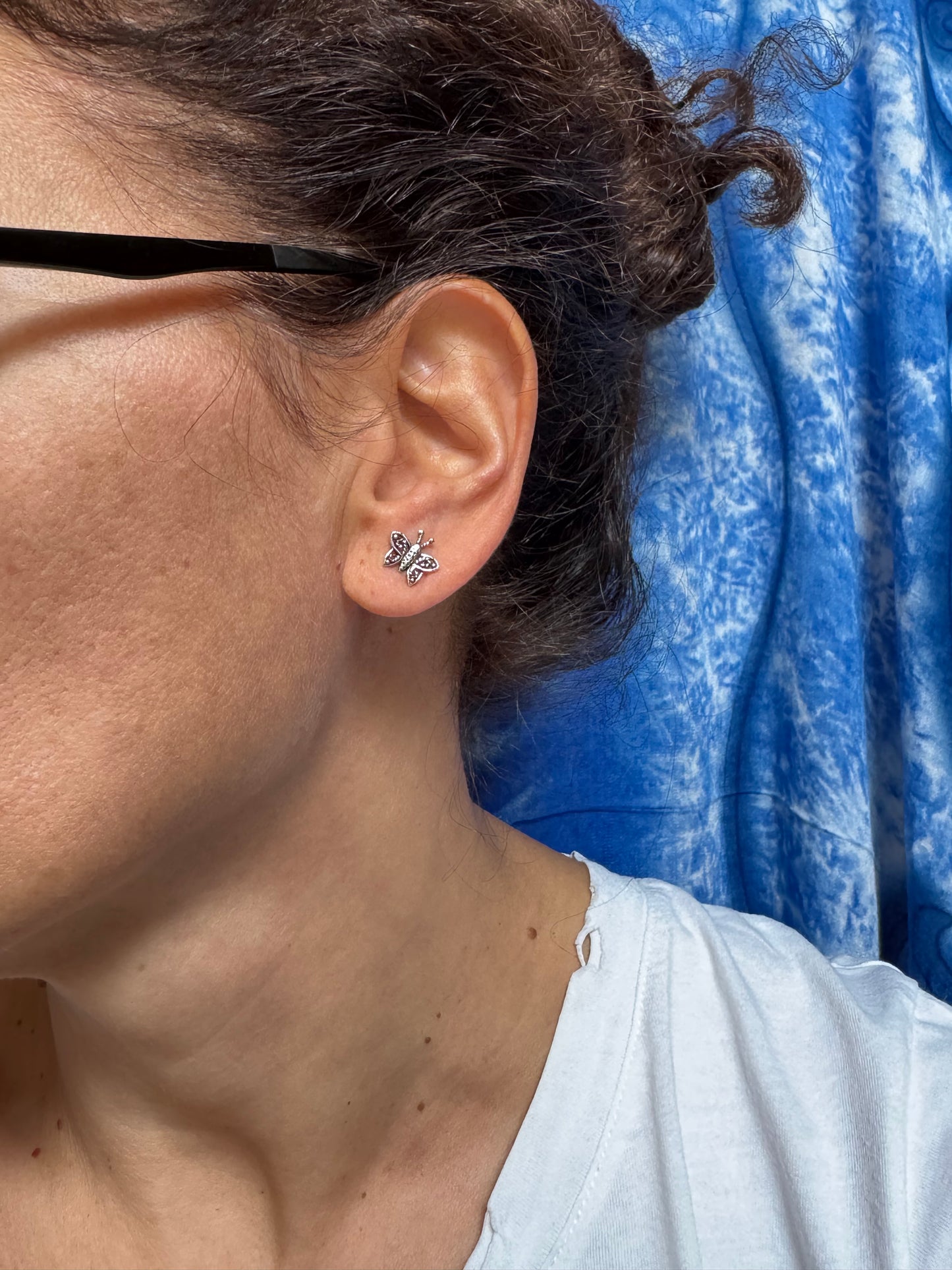 925 silver butterfly single lobe earring