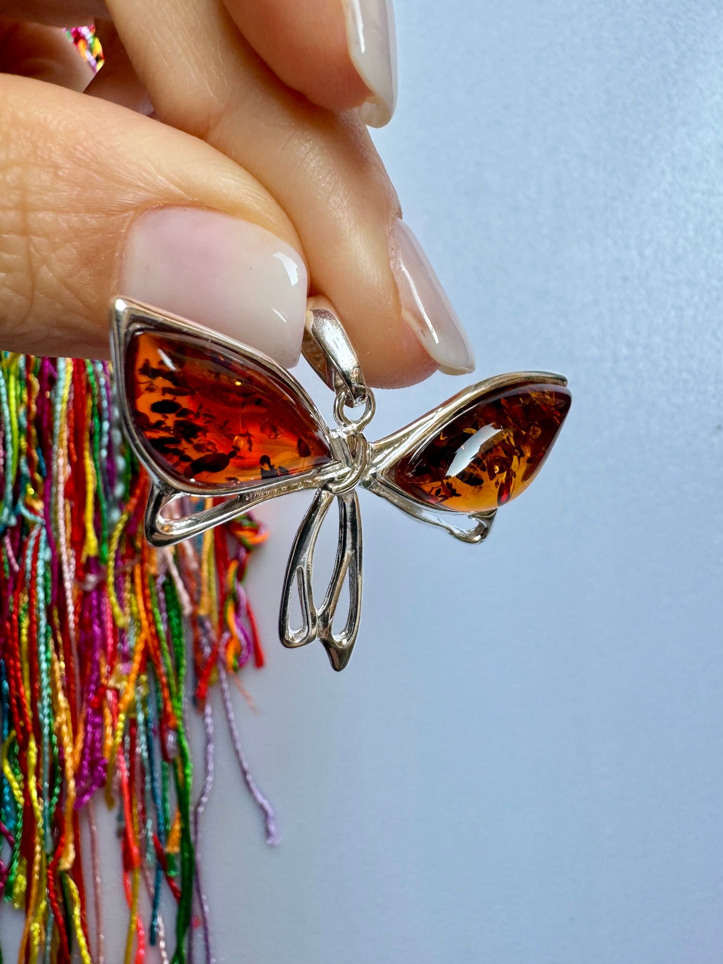 Pendant dragonfly pendant silver925 amber 2AM