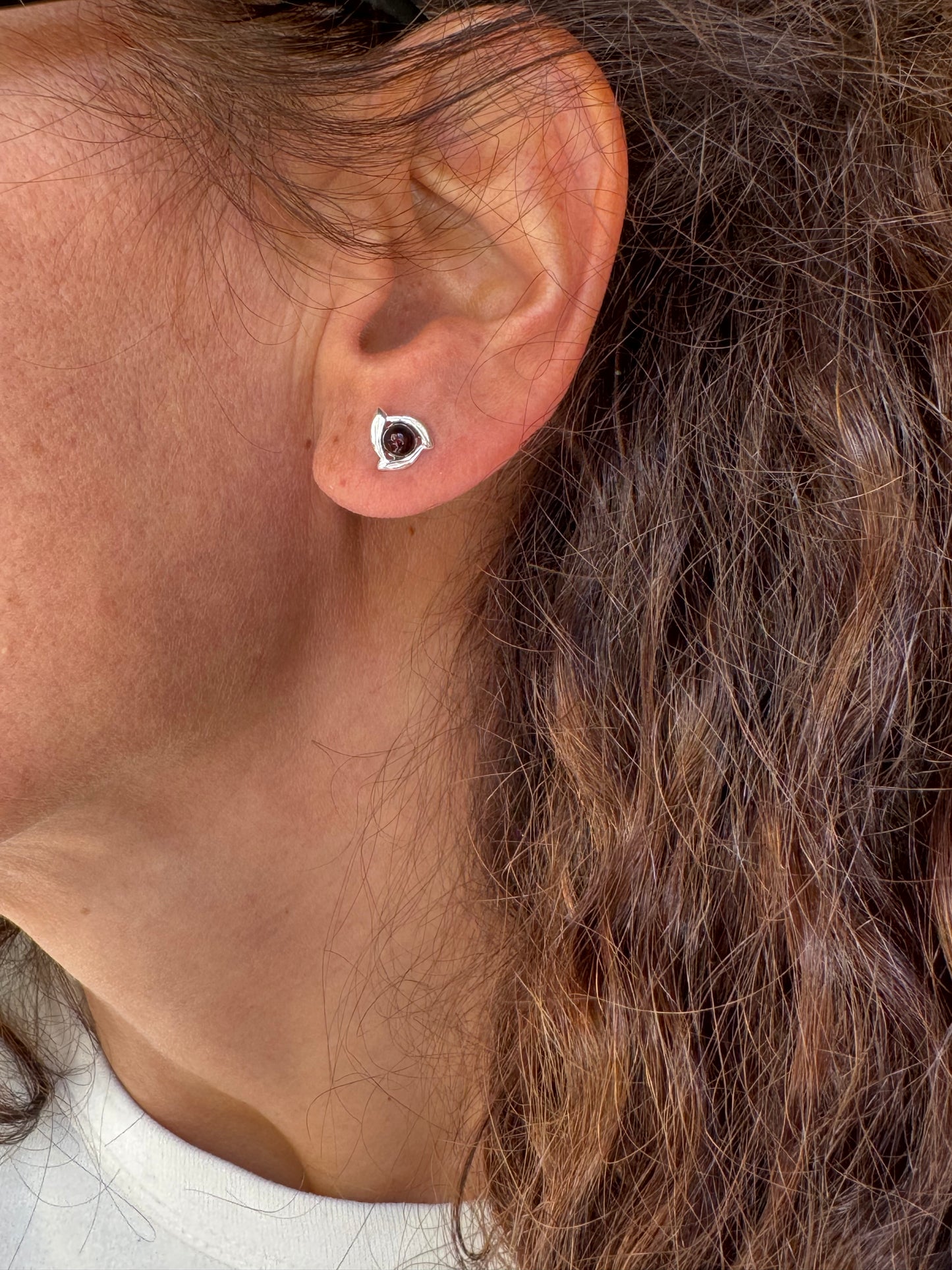 925 silver amber stud earrings 33AM