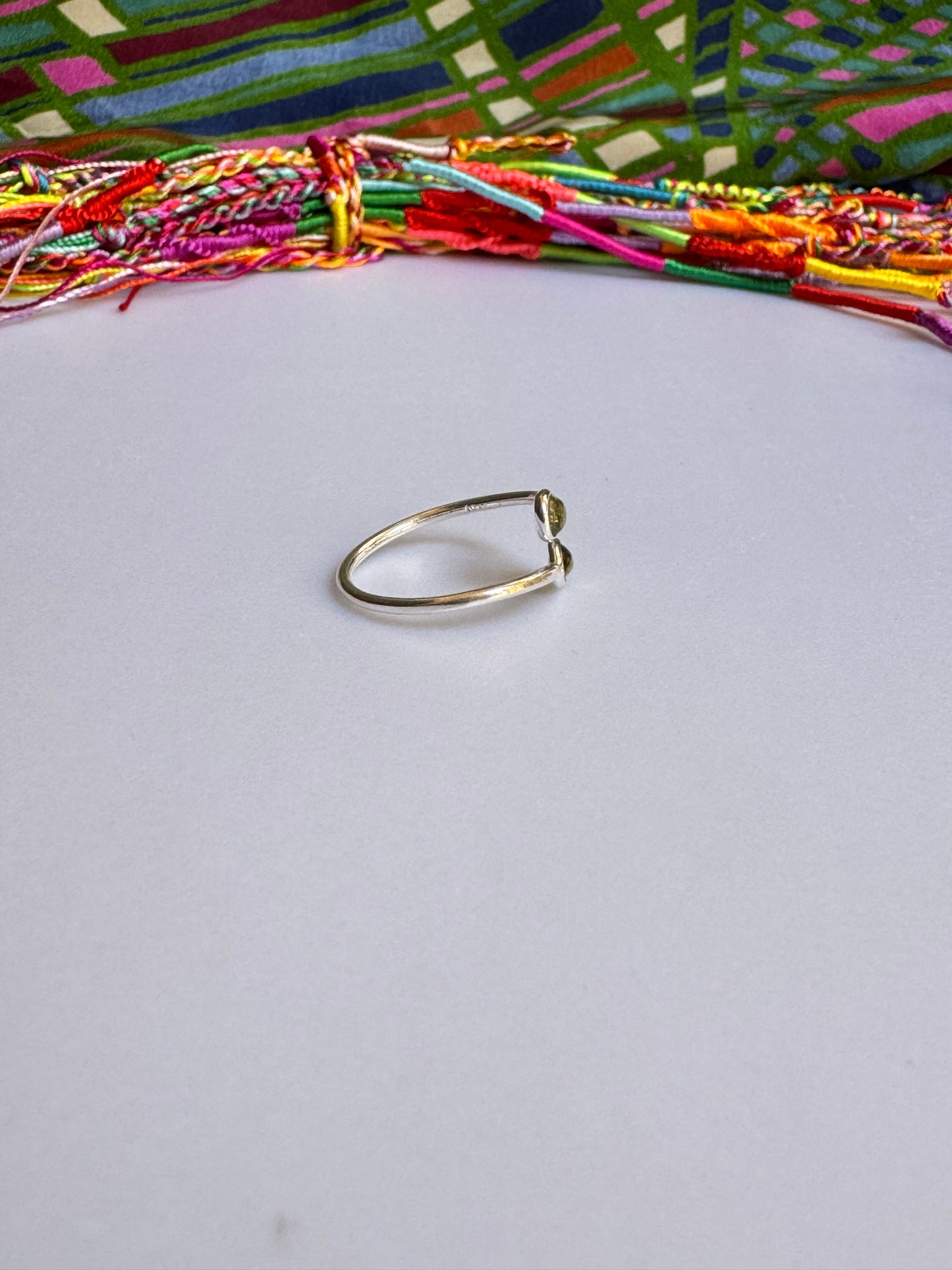 Verstellbarer Turmalinring aus 925er Silber, Größe 19 - TA29