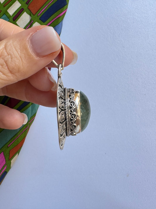 Ciondolo argento 925 giada indiana 31K