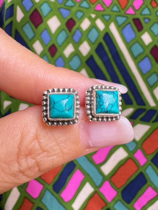 925 silver earrings howlite turquoise