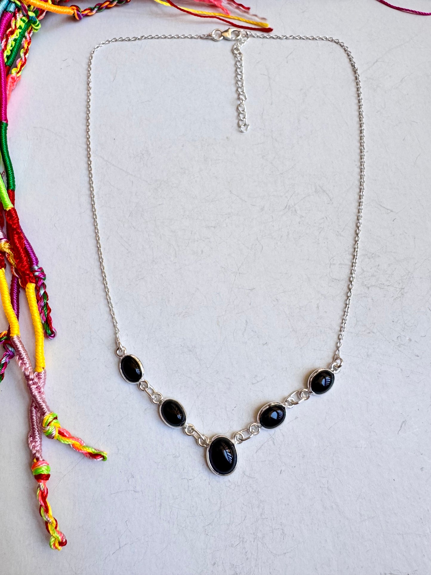 Collana argento 925 onice nero