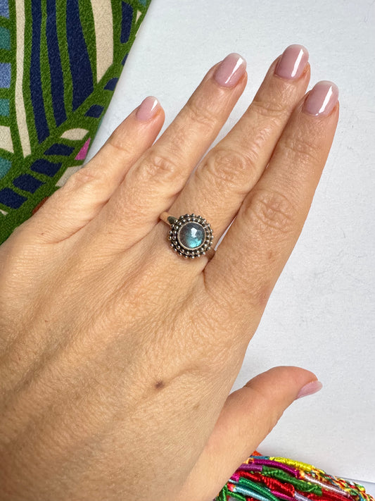 Anello argento 925 labradorite misura 20 - 26SZ