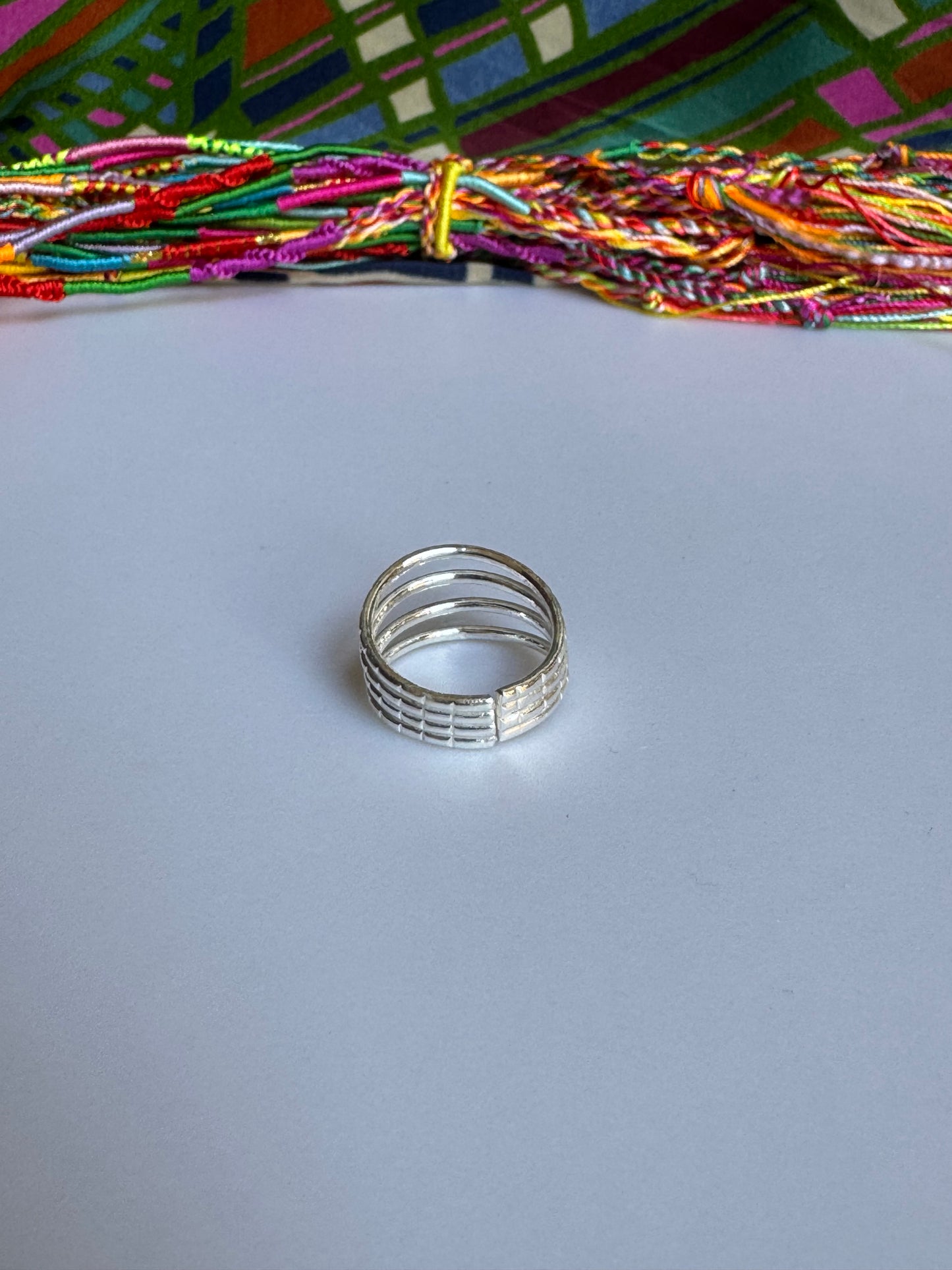 925er Silberring mit verstellbarem Ring, Größe 16/17 – Z72