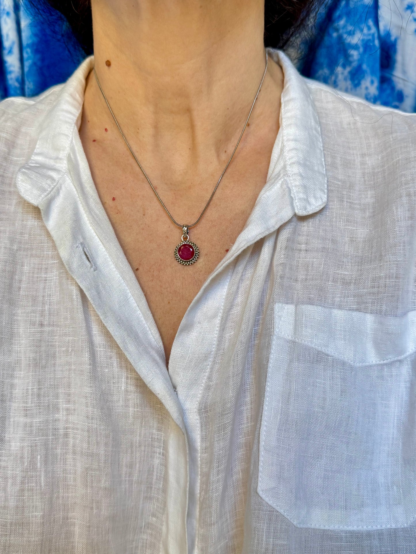 Ciondolo argento 925 radice di rubino 2AQ