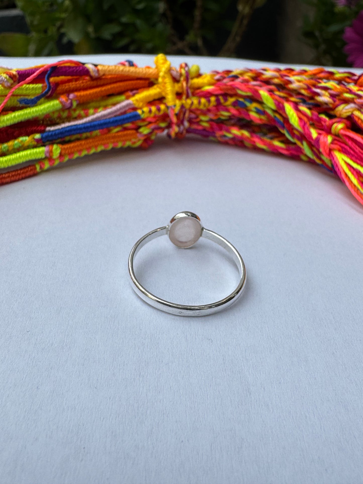 925 Silberring Rosenquarz Größe F63