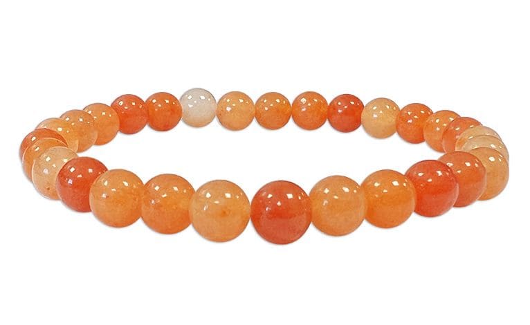 Bracciale elasticizzato pietre dure Aventurina arancio 6mm