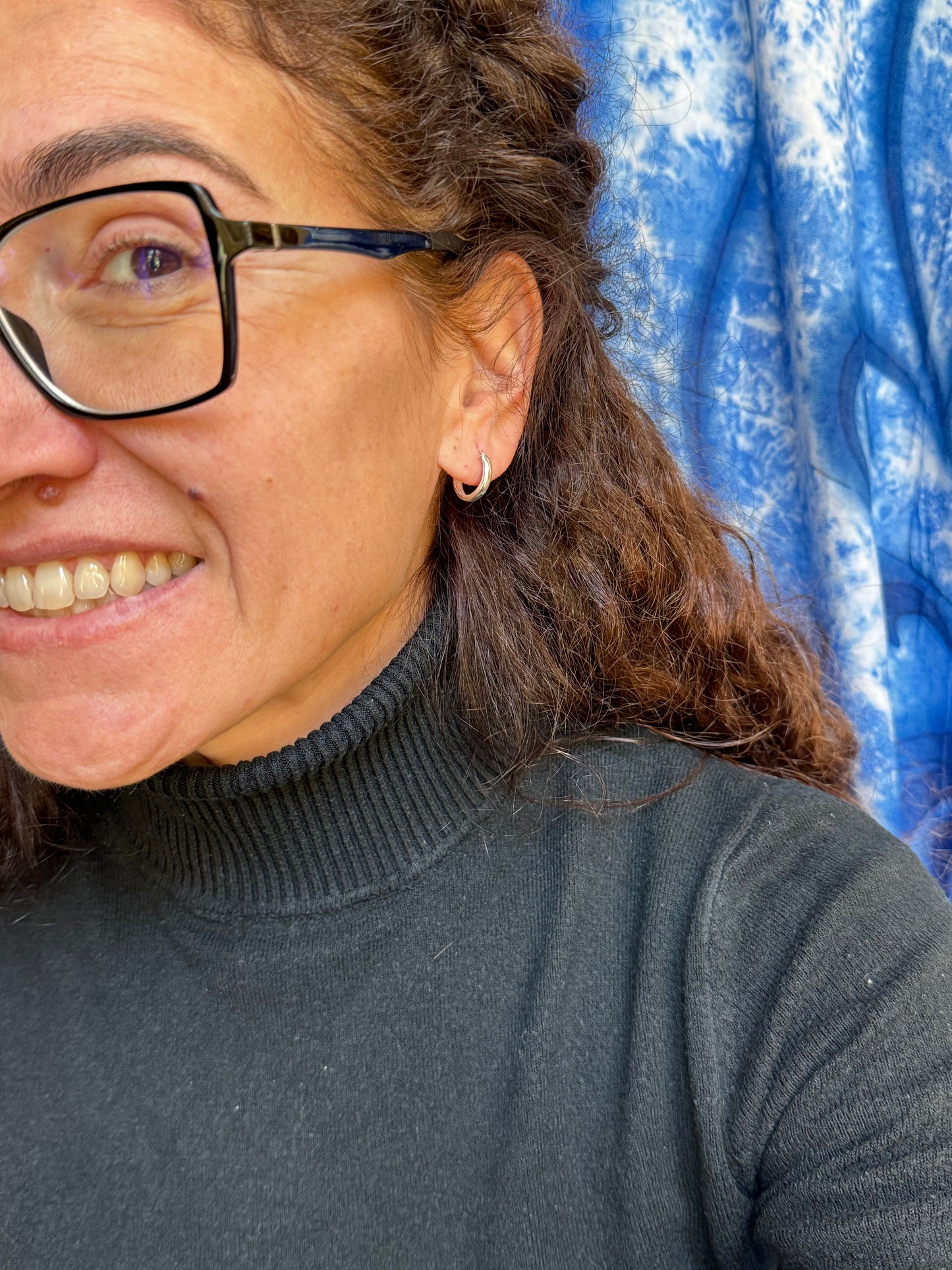 Orecchino singolo cerchio liscio argento 925 T15