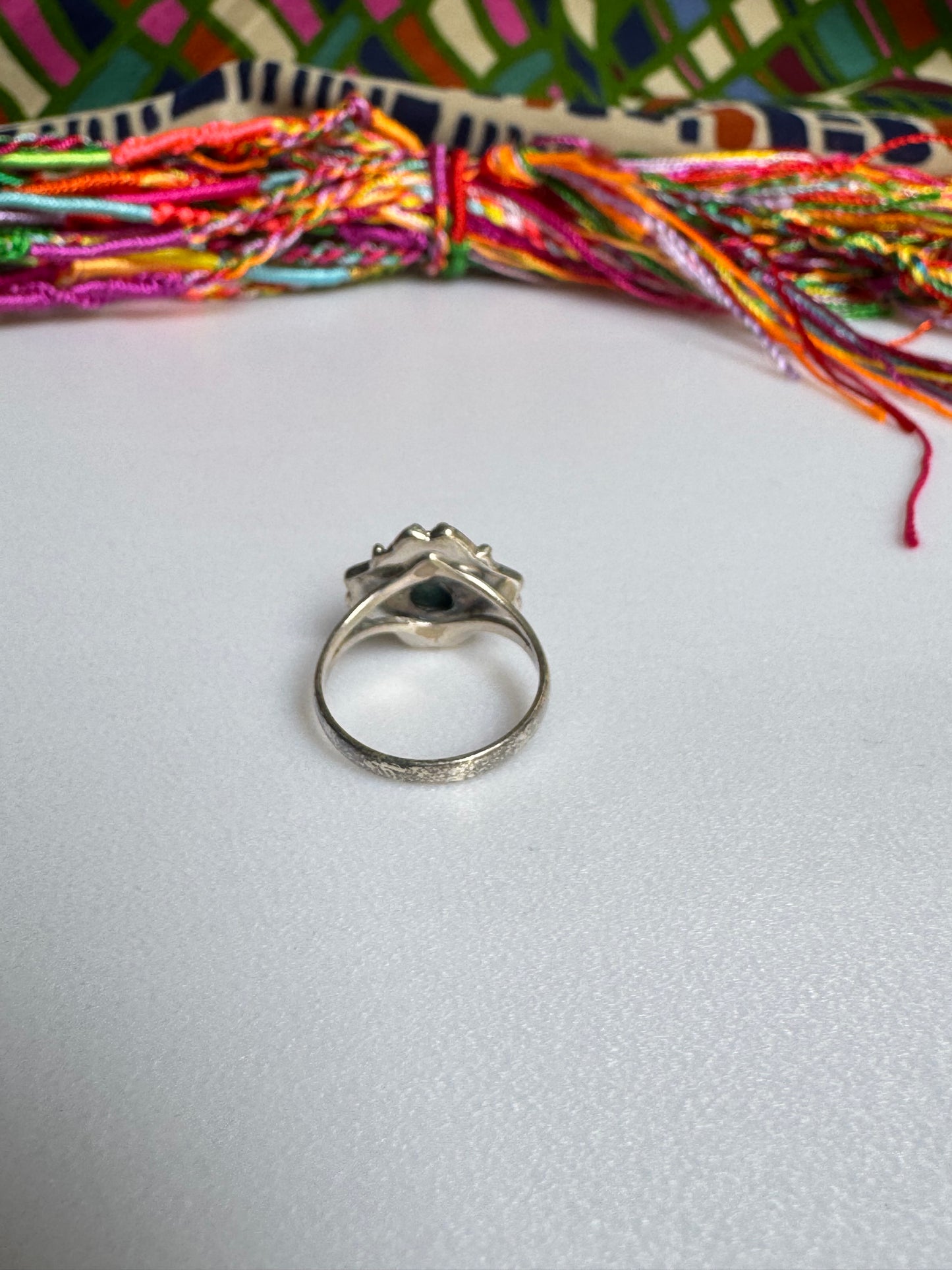 925 silver ring with emerald root, size 17 - 8RS