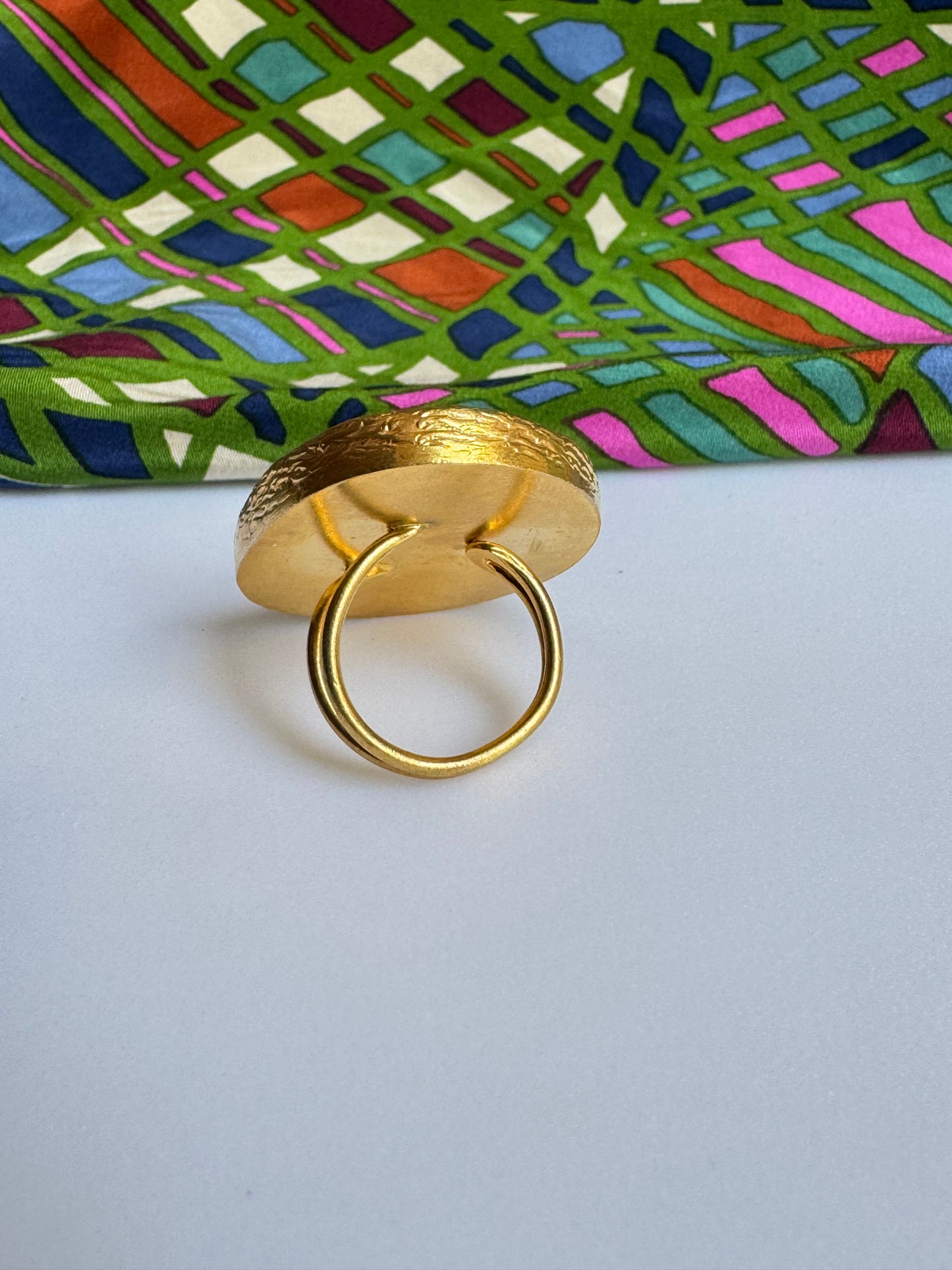 Big light green golden ring