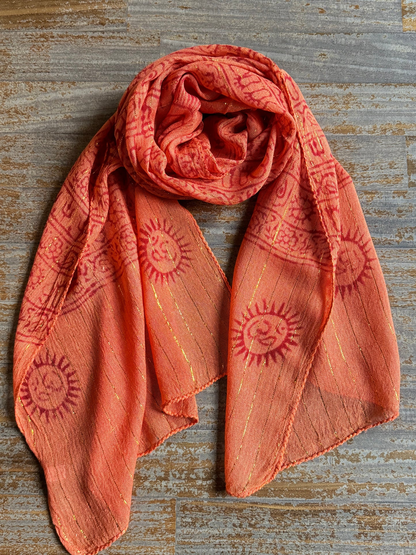 Pashmina scarf India orange ohm