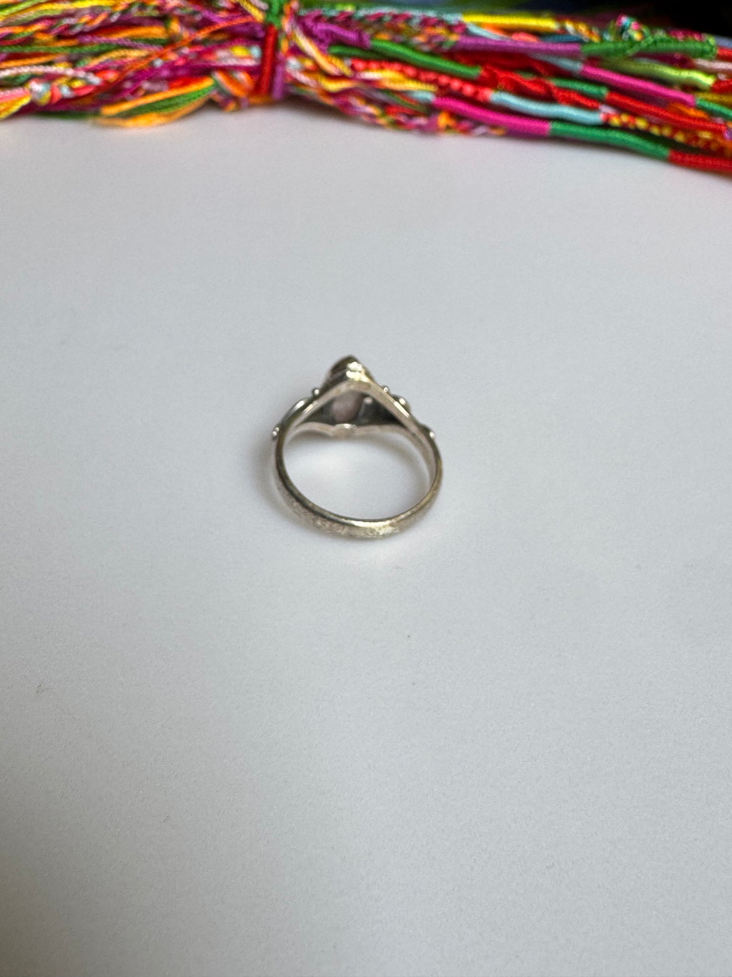 925 silver rose quartz ring size 11/12 - 2QR