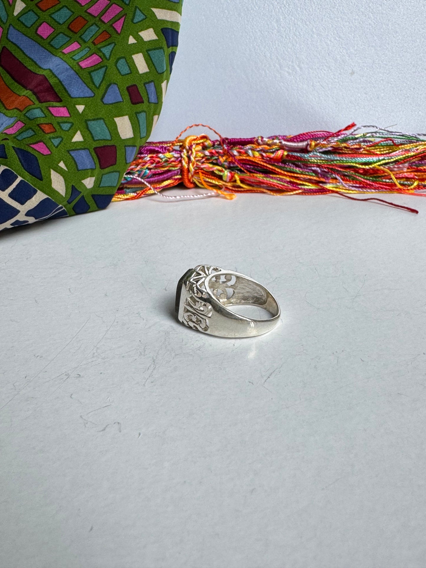 Ring Silber 925 Labradorit Größe 15 - 12K