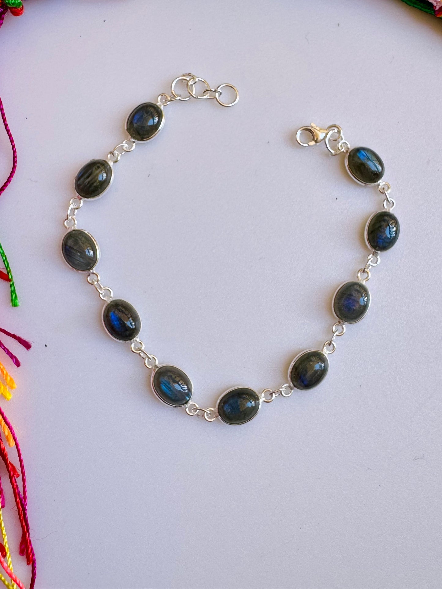 925er Silber Labradorit-Armband B68