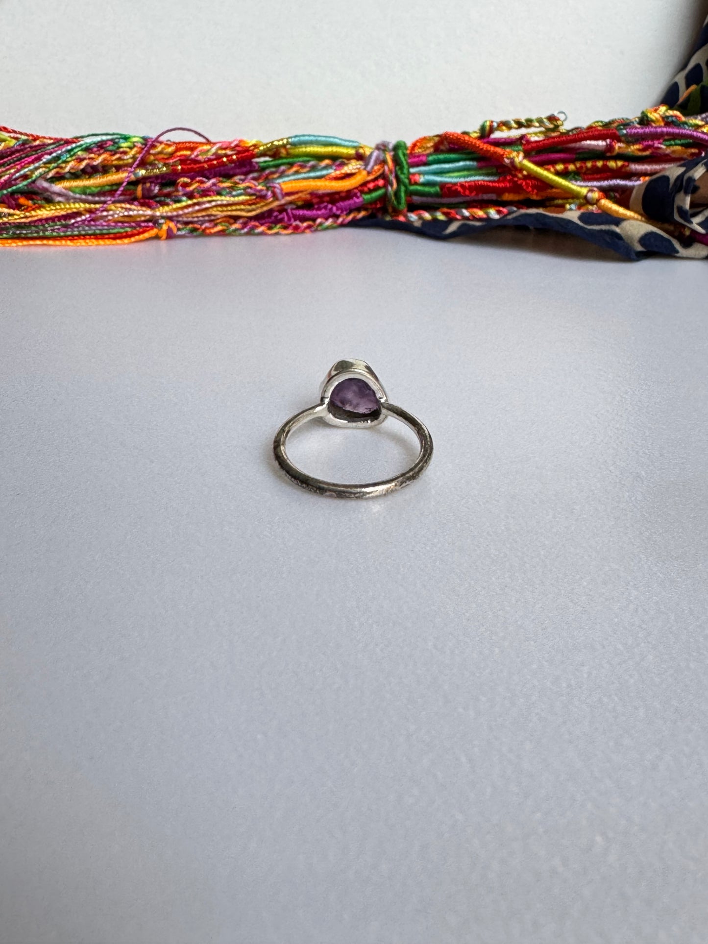 Anello argento 925 ametista grezza misura 14 - 7AME