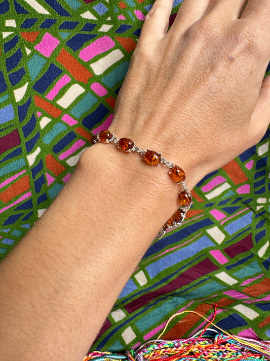Bracciale argento 925 ambra 6AB