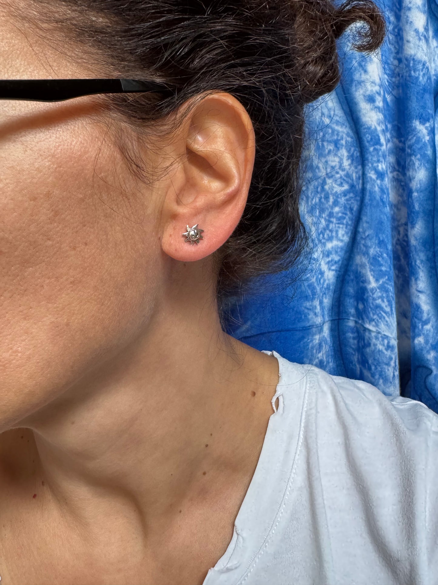 925 silver single lobe earring sun