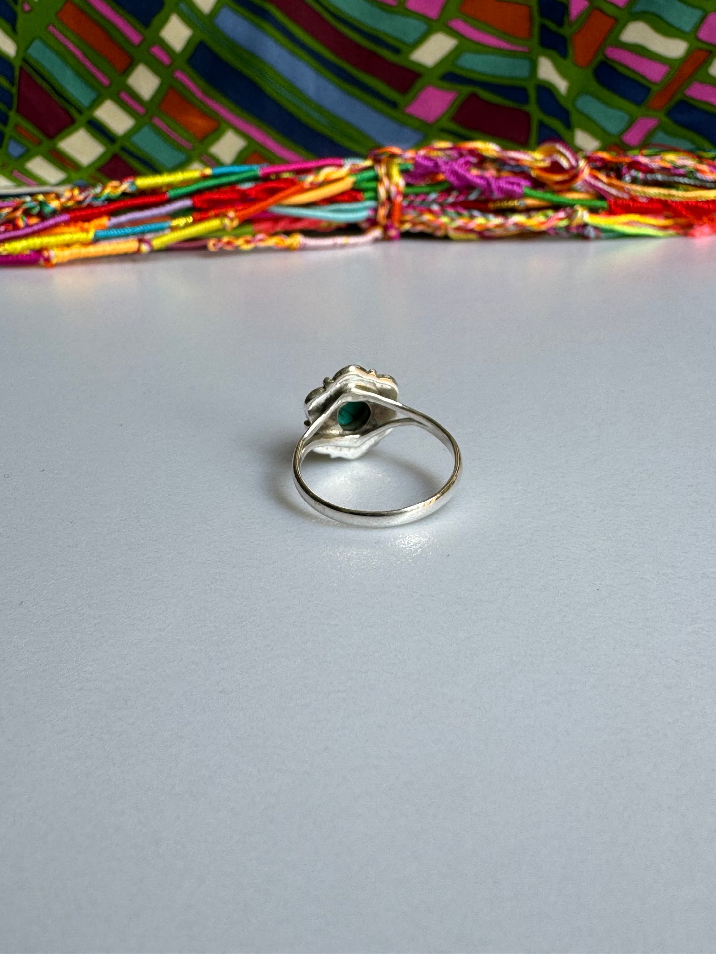 Türkiser Howlith-Ring aus 925er Silber, Größe 15 – Z9