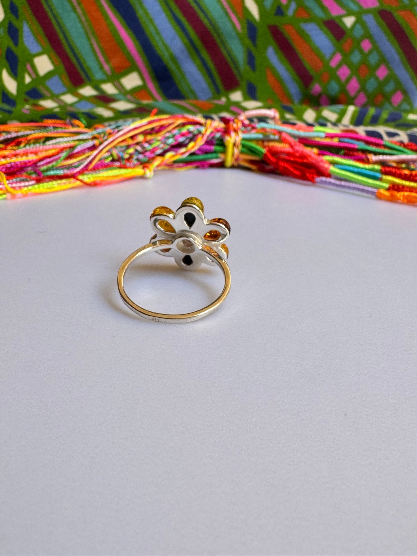 925 silver amber ring size 20 29A