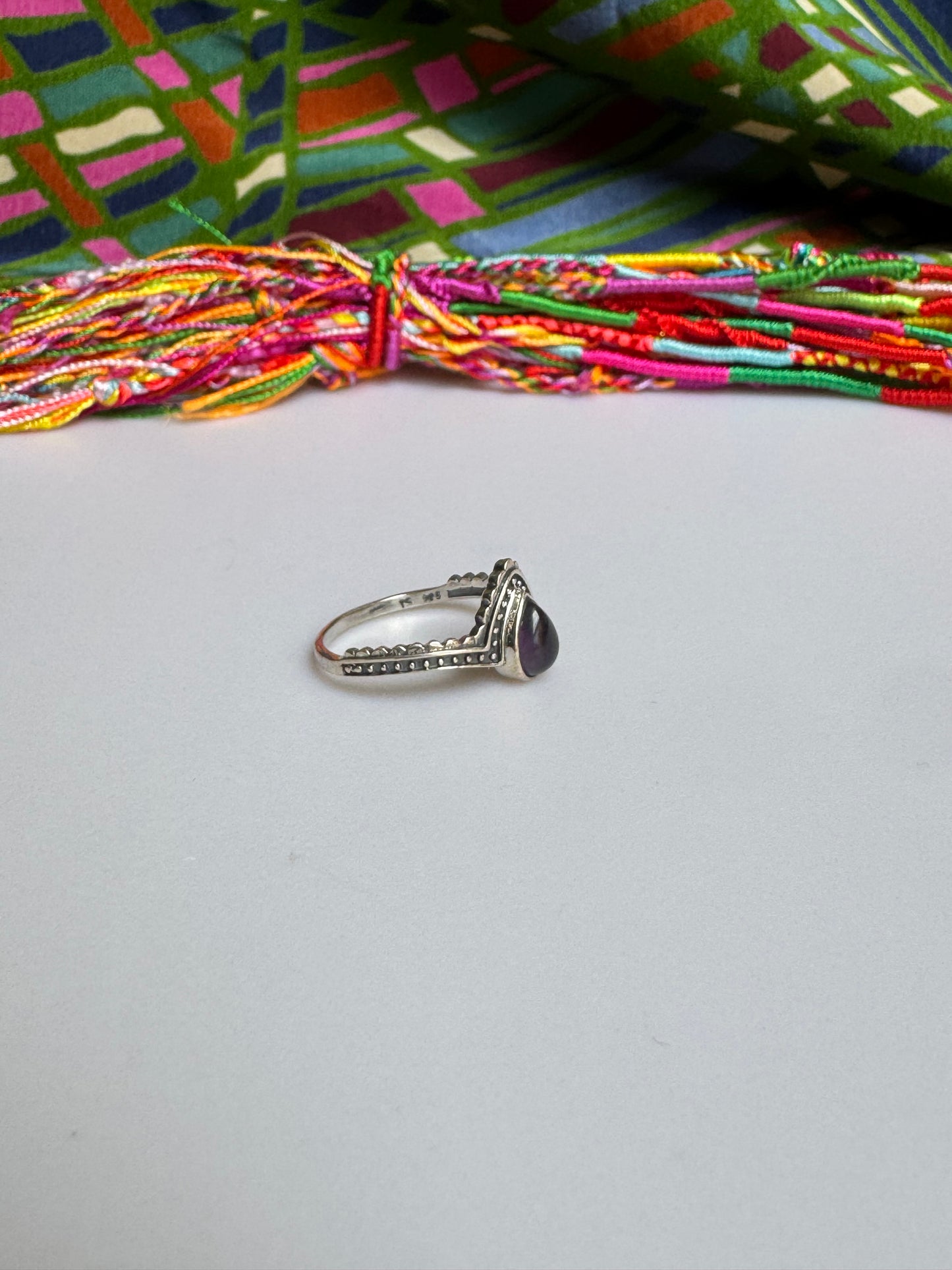 925 silver amethyst ring size 24/25 - 4A