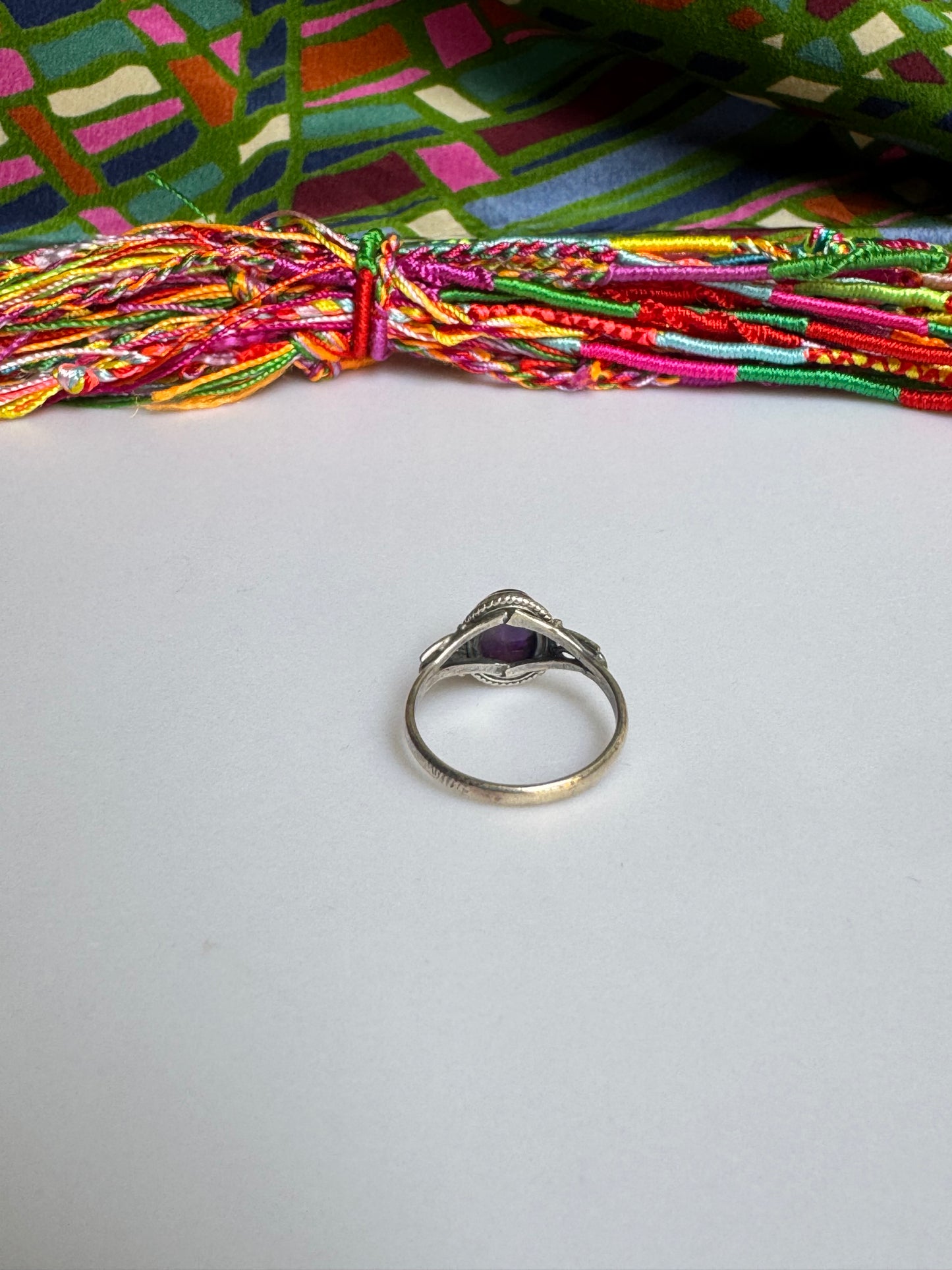 925 silver amethyst ring size 17/18 - 10A